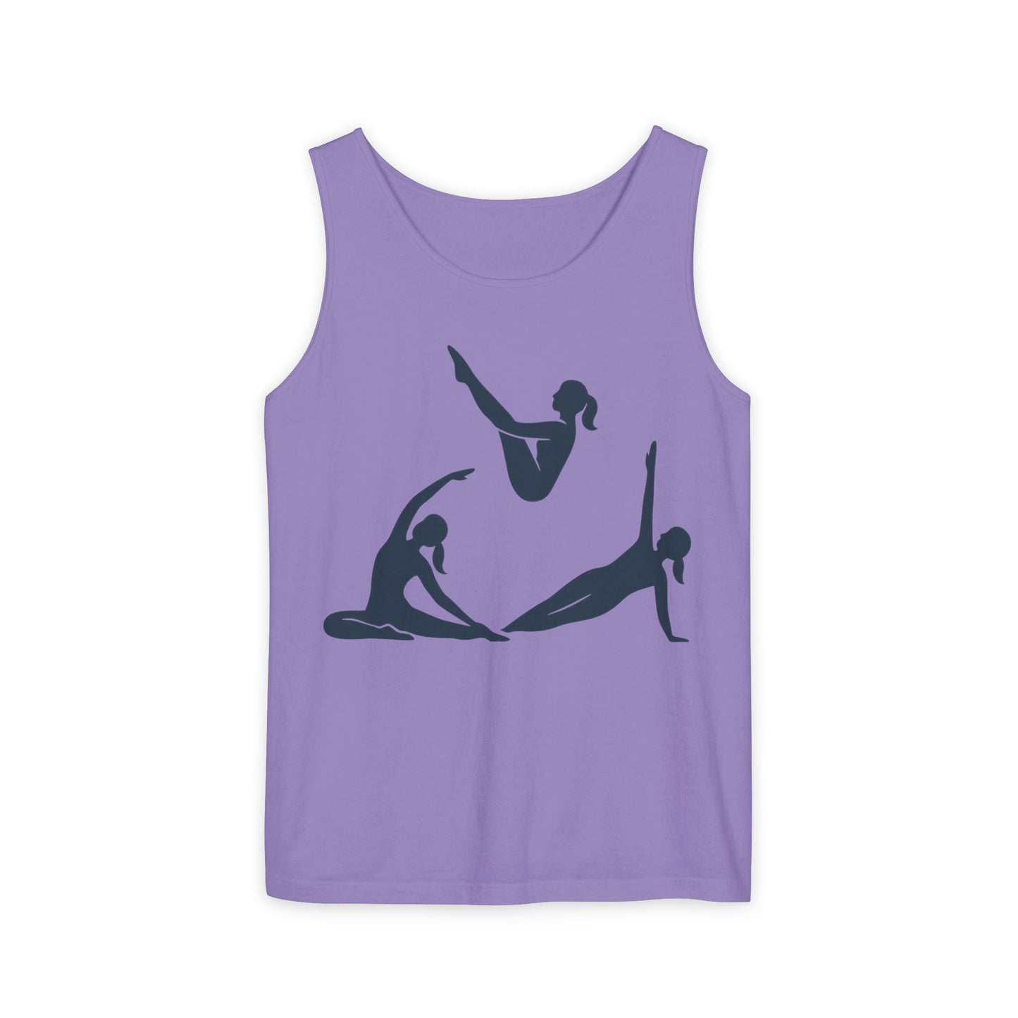 Womens Garment-Dyed Tank Top, Womens Pilates Tank Top, Yoga Fitness Graphic Top, Cute Workout Gym Shirt