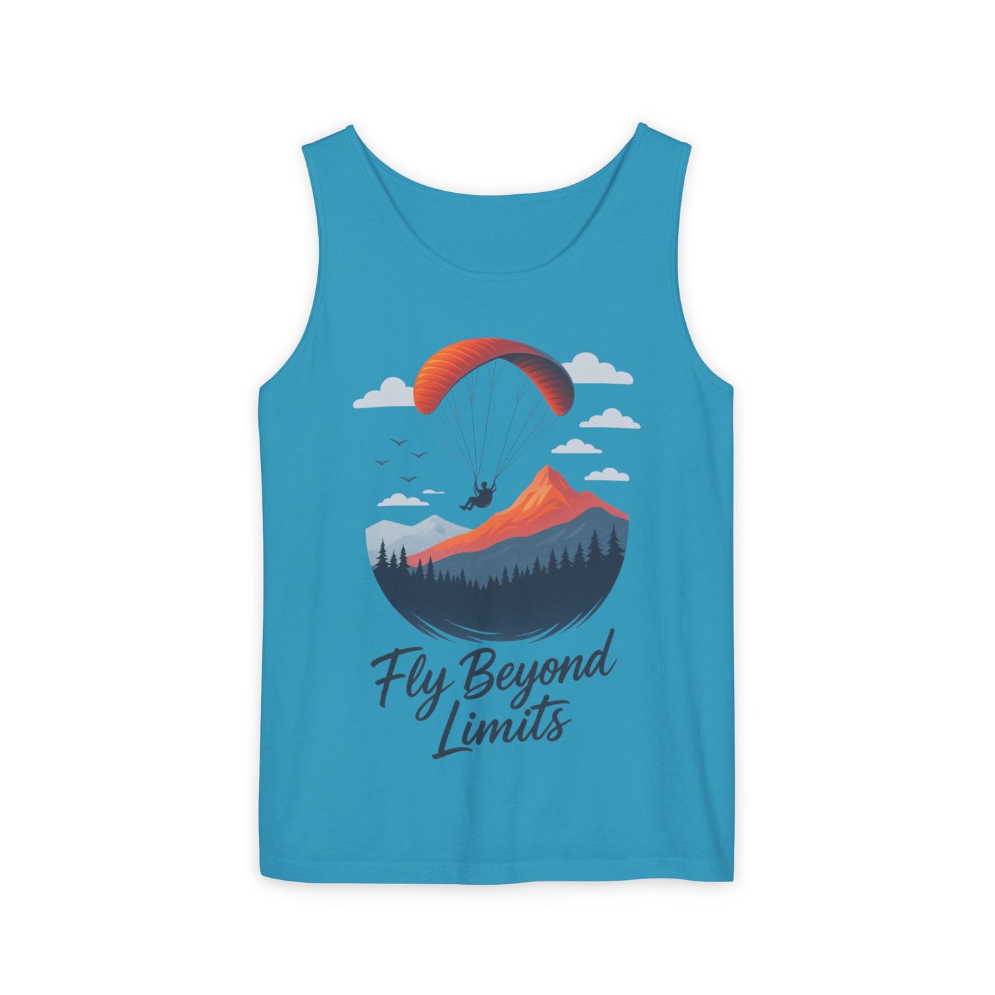 Adventure-Inspiring Fly Beyond Limits Unisex Tank Top, Summer Casual Wear, Outdoor Enthusiast Gift, Travel Apparel, Motivational Gift