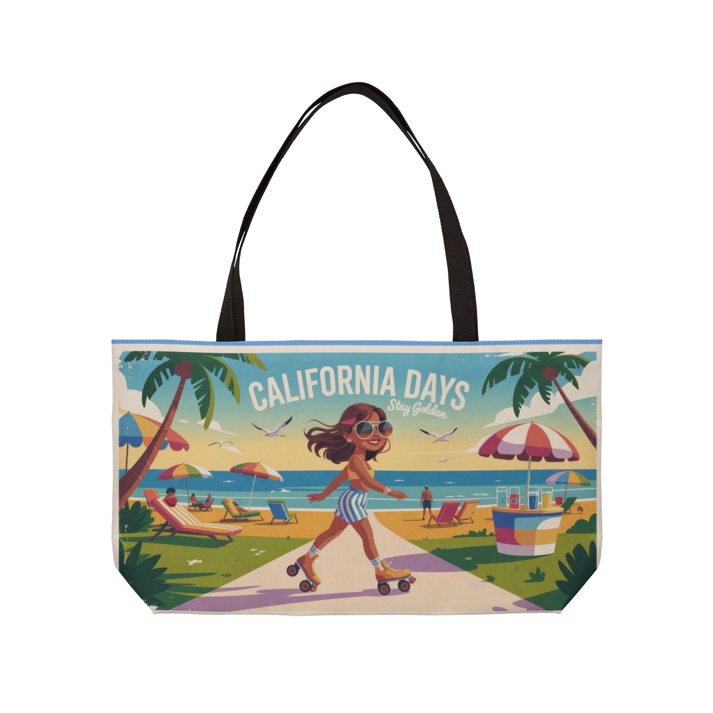 California Days Weekender Tote Bag | Summer Travel , Beach Essentials, Stylish Weekend Bag, Vacation Tote, Fun Day Out, Beach Bag