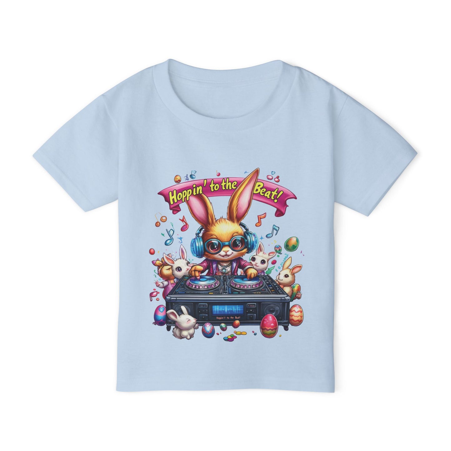 DJ Bunny Easter Toddler T-Shirt - Fun Music Bunny Tee for Kids Ages 2 - 6, Hoppin to the Beat Design, Cute Spring Holiday Gift Idea