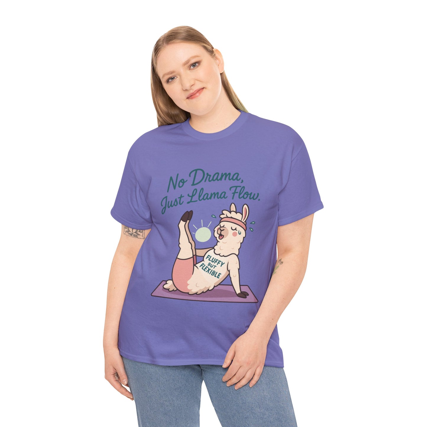 No Drama Llama Yoga Tee, Funny Yoga Llama T-Shirt for Women, Gift for Yoga Lovers, Fun Yoga T-Shirt for Animal Lovers, Humor Shirt