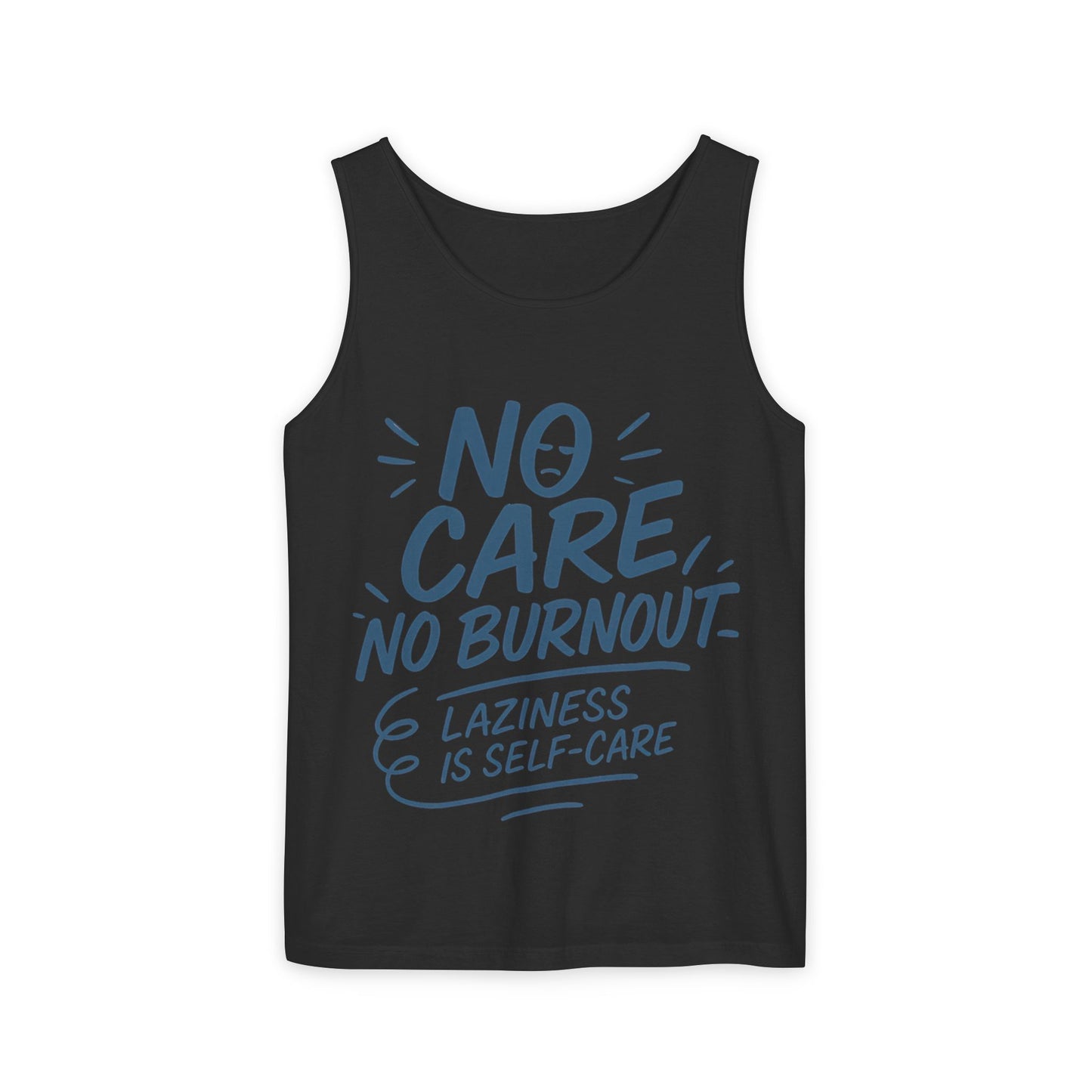 Mens Lazy Life Tank Top, No Care No Burnout Funny Quote, Workout Gym Sleeveless Shirt, Humor Gift for Him, Gift for Mental Health Awareness