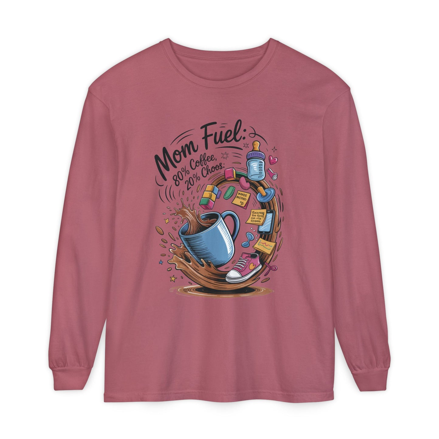 Mom Fuel Long Sleeve T-Shirt, Coffee Lovers Gift, Mother's Day Apparel, Cute Mom Shirt, Coffee Lover Mom Life Top, Coffee Lover's Tee