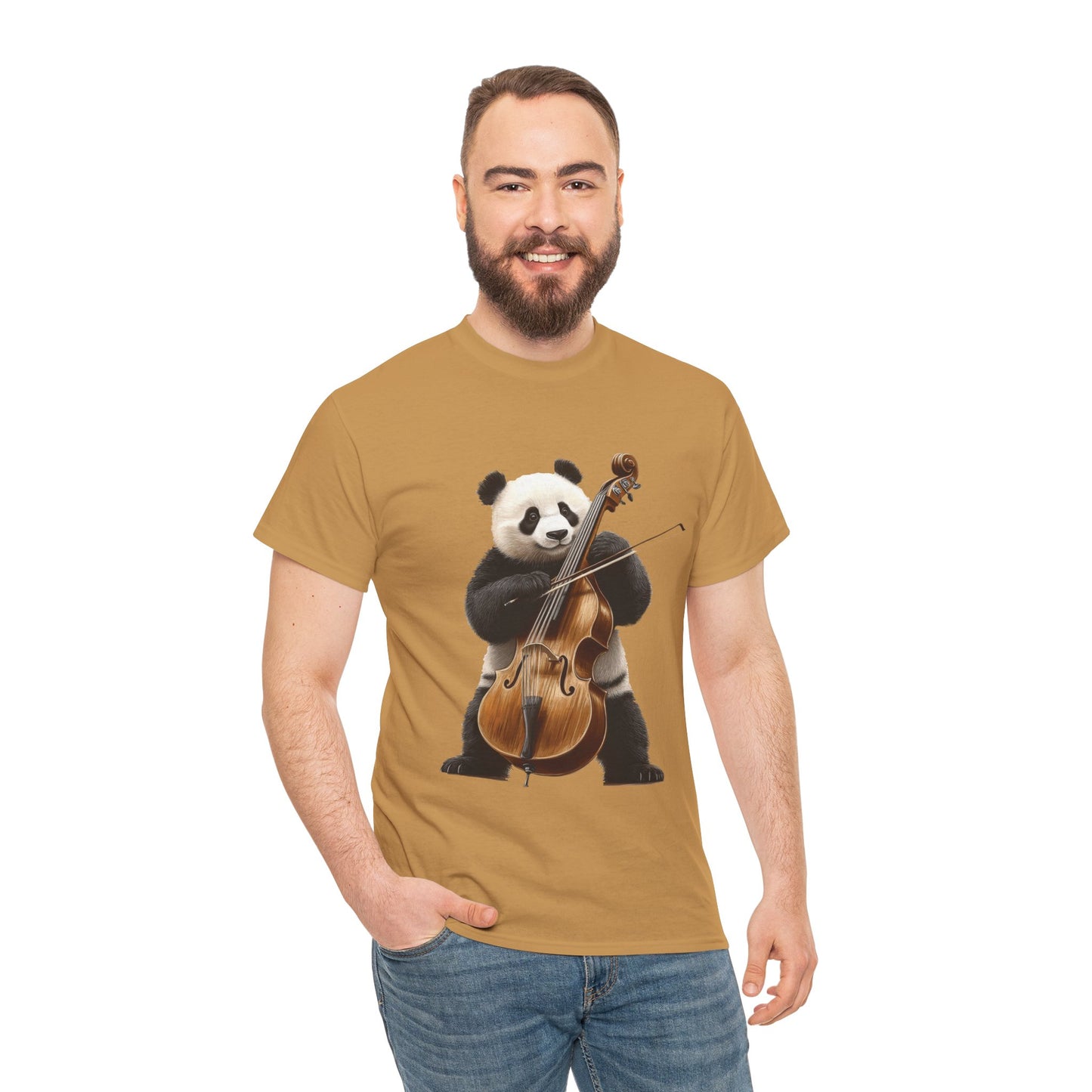 Panda Musician Tee - Cute Animal Graphic Shirt for Music Lovers, Gift for Panda Fans, Unique Concert Outfit, Casual Wear, Cellist Panda