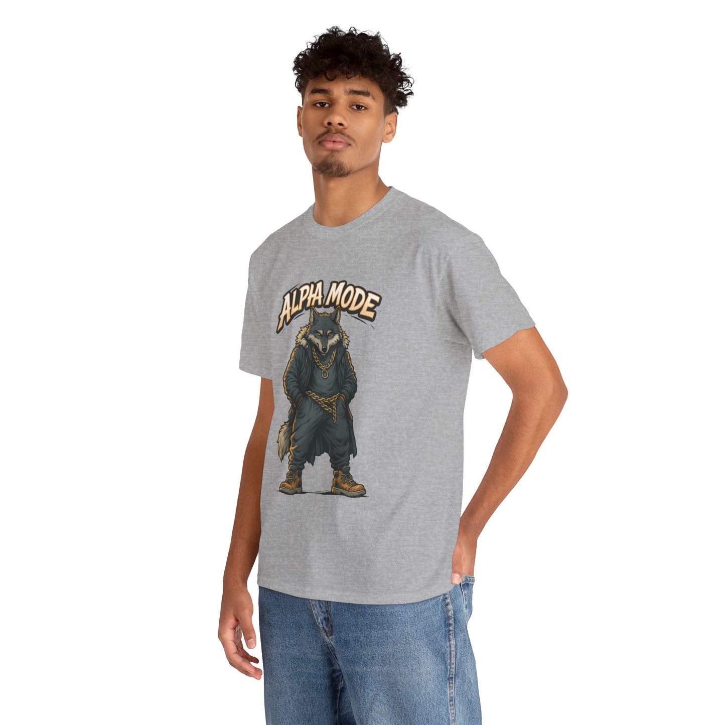 Alpha Mode Wolf Shirt, Mens Streetwear Graphic Tee, Hip Hop Wolf T-Shirt, Alpha Male Power Shirt, Cool Urban Wolf Gift, Trendy Summer Shirt