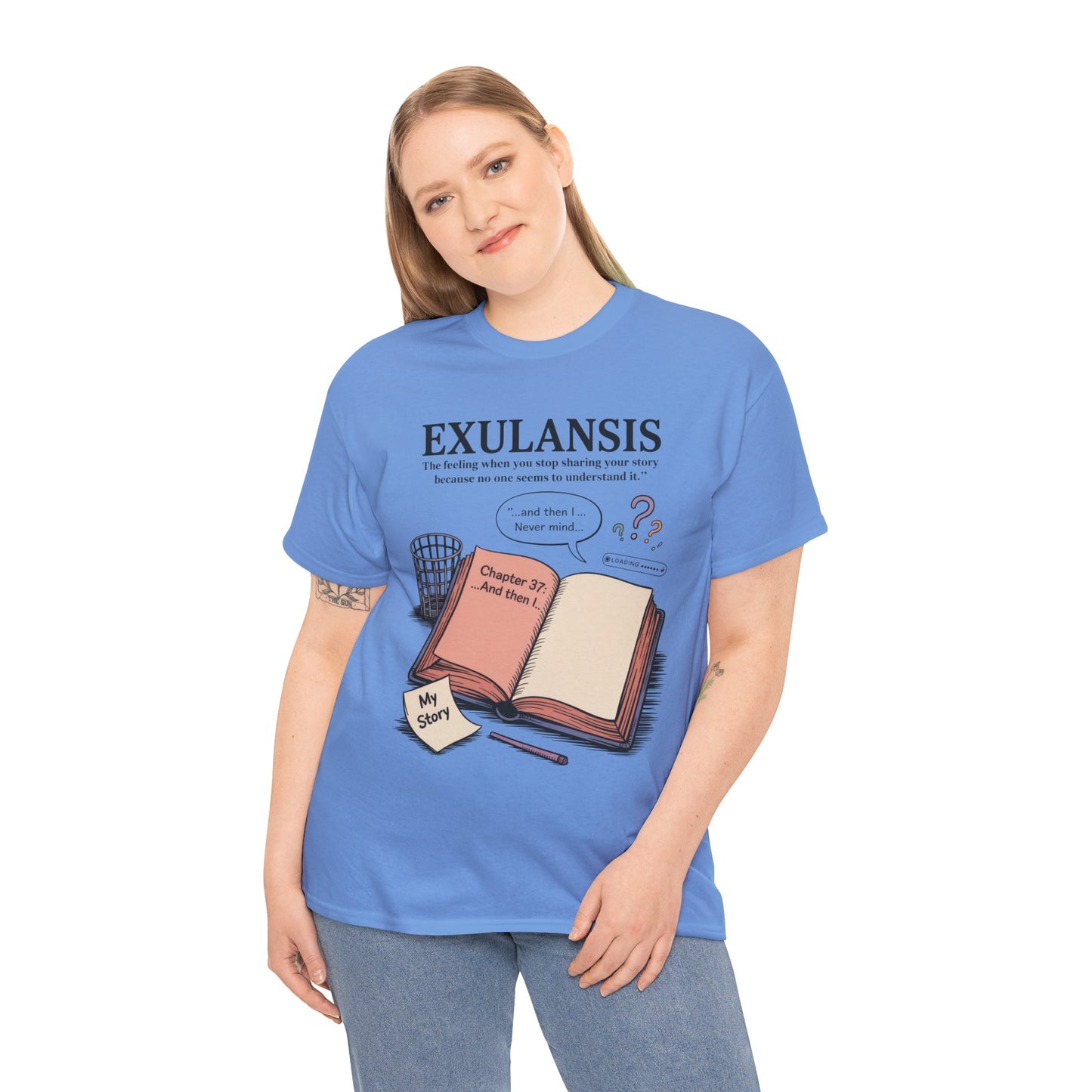 Exulansis Shirt, Emotional Aesthetic Word Tee, Deep Meaning Typography Graphic Tee, Women's Heavy Cotton Tee, deep meaning t shirt