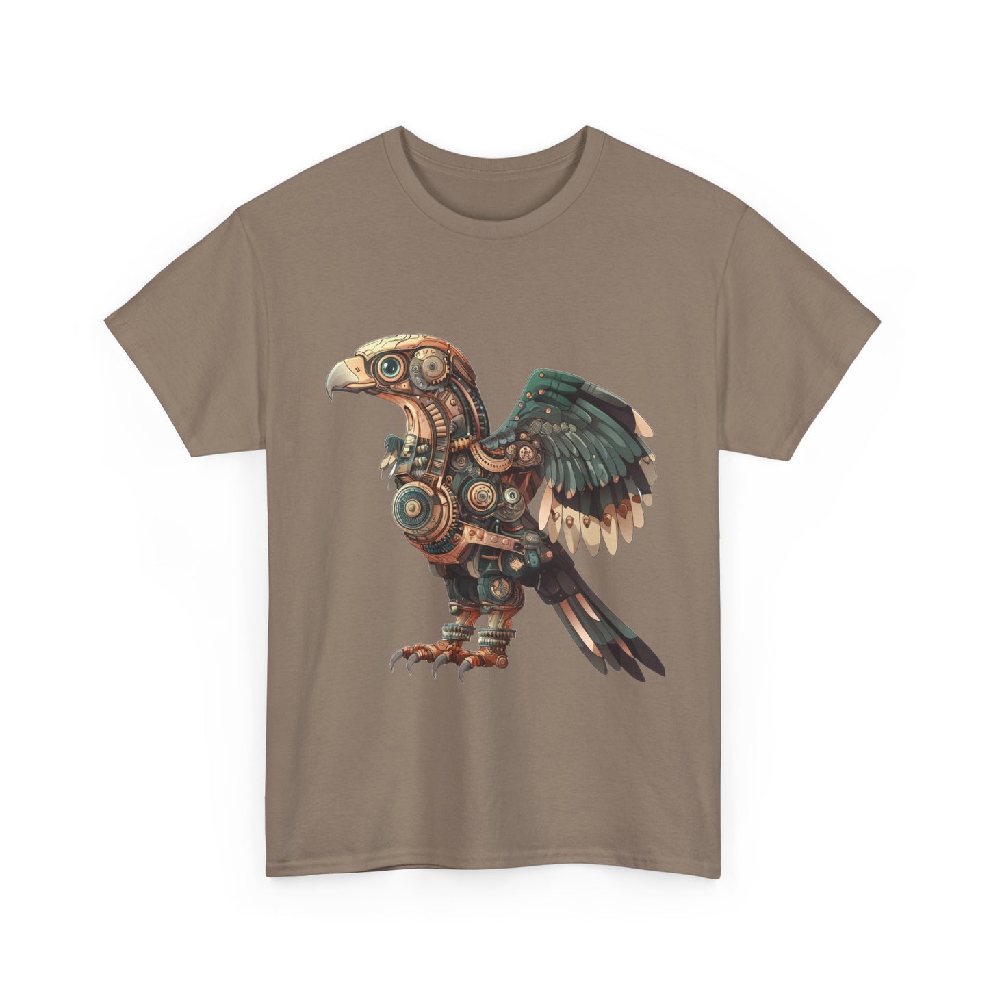 Steampunk Eagle Mens Tee, Cotton Tee with Mechanical Bird Design, Vintage Graphic Shirt, Gift for Bird Lovers, Unique Art Apparel
