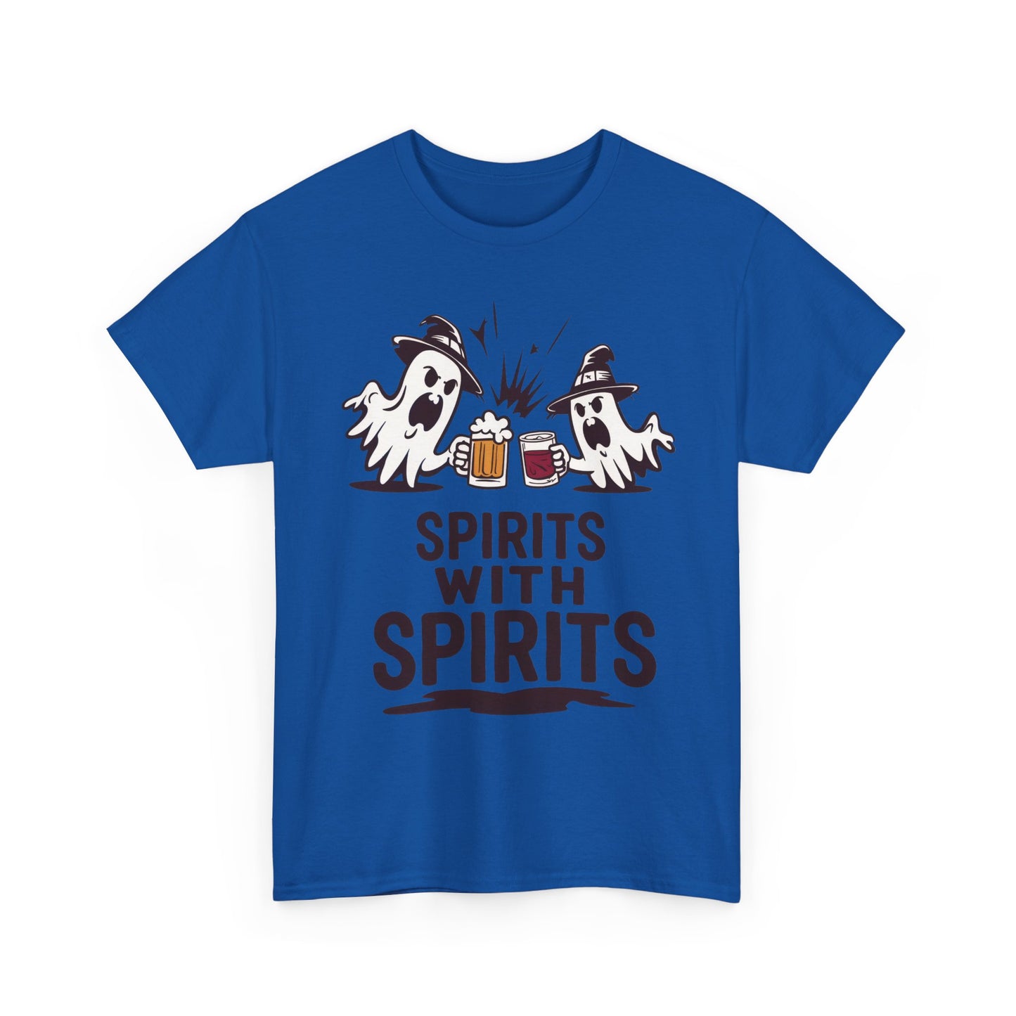 Spirits With Spirits Men's T-Shirt, Funny Ghost Drinking Halloween Party Graphic Tee