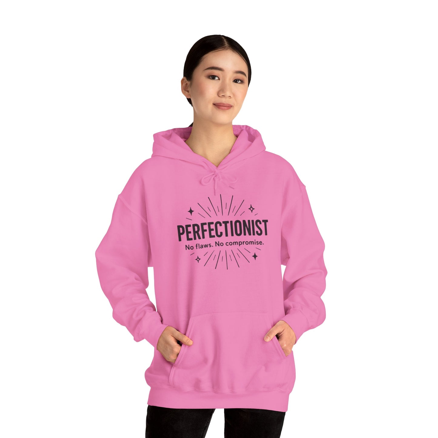 Womens Perfectionist Hoodie, Minimalist No Flaws Sweatshirt, Empowered Clean Look Pullover, Gift for Organized Women