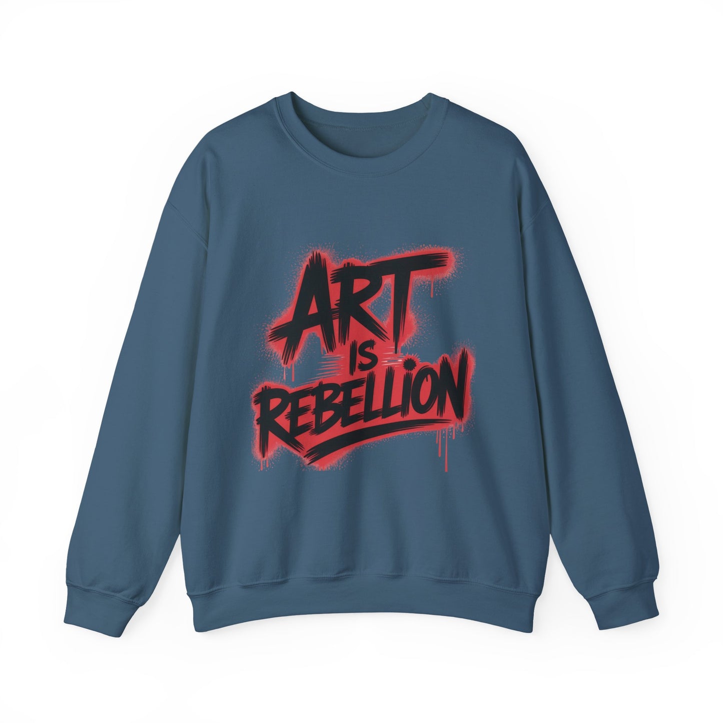 Men'sHeavy Blend™ Crewneck Sweatshirt, Art Is Rebellion Men's Crewneck Sweatshirt, Graffiti Street Art Pullover, Urban Rebellion Streetwear