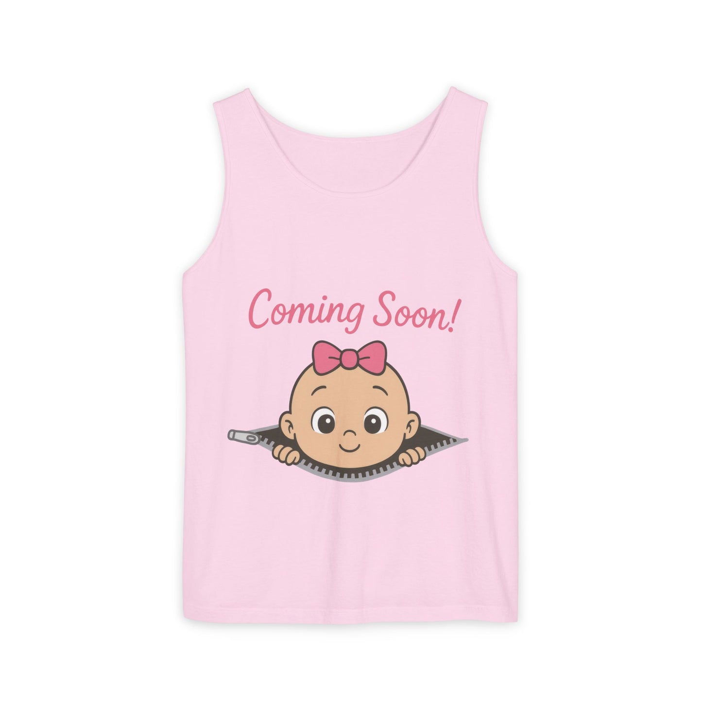 Coming Soon Maternity Tank Top, Cute Baby Girl Pregnancy Announcement Shirt, Expecting Mom Gift, Gender Reveal Tee, Baby Shower Gift