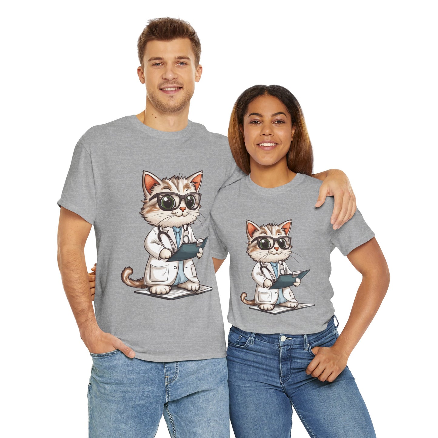 Funny Doctor Cat T-Shirt, Unisex “The Pawscription is Ready” Tee, Cute Veterinary Gift, Medical Student Shirt, Animal Doctor Graphic Tee