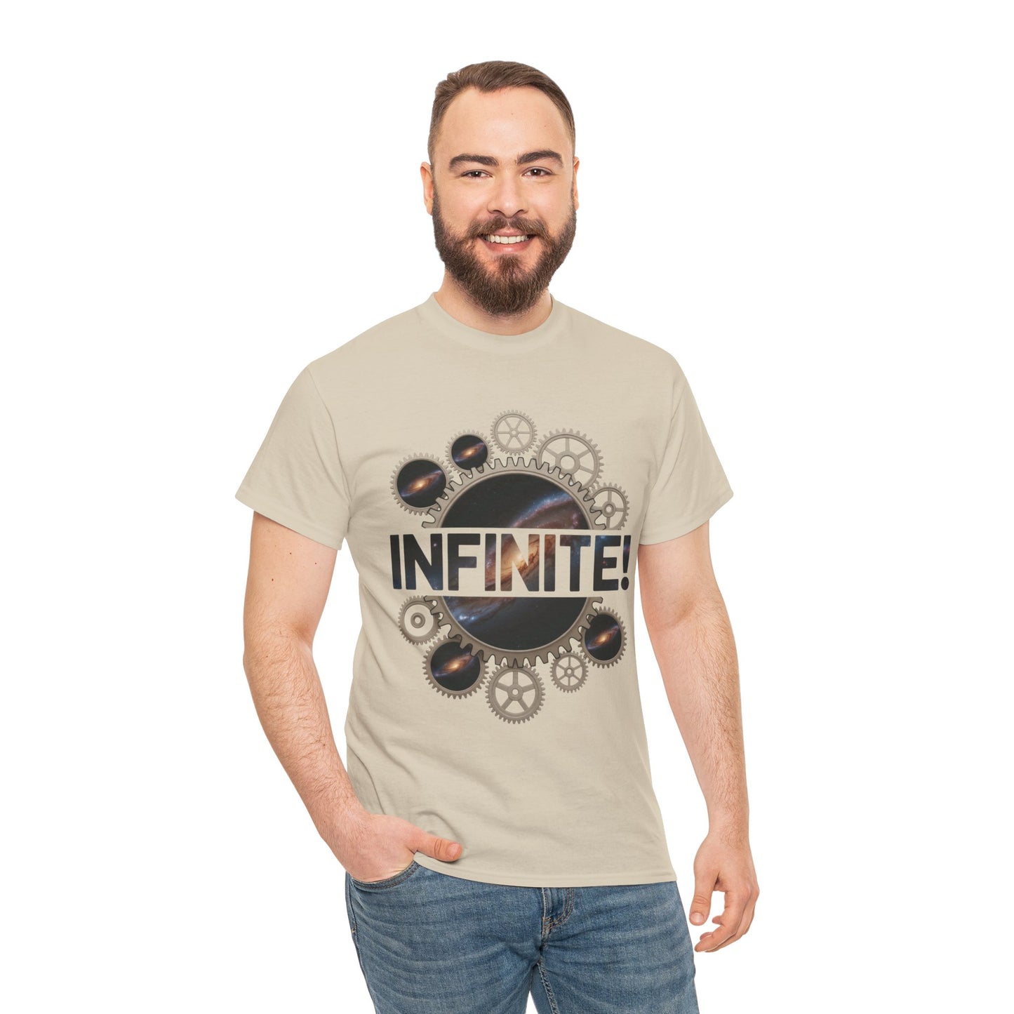 Steampunk Space Gears T-Shirt, Unisex Infinite Universe Graphic Tee, Cosmic Mechanical Design Tee for Sci-Fi & Engineering Lovers