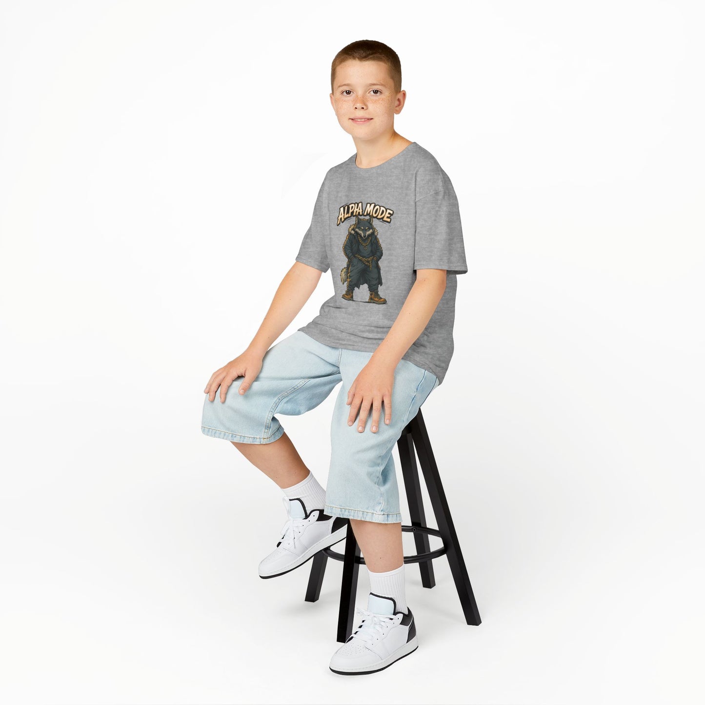 Alpha Mode Teen Wolf Shirt, Cool Youth Graphic Tee, Hip Hop Savage Wolf Tee, Graphic Kids Tee, Alpha Teen Streetwear, Wolf Gift for Teens