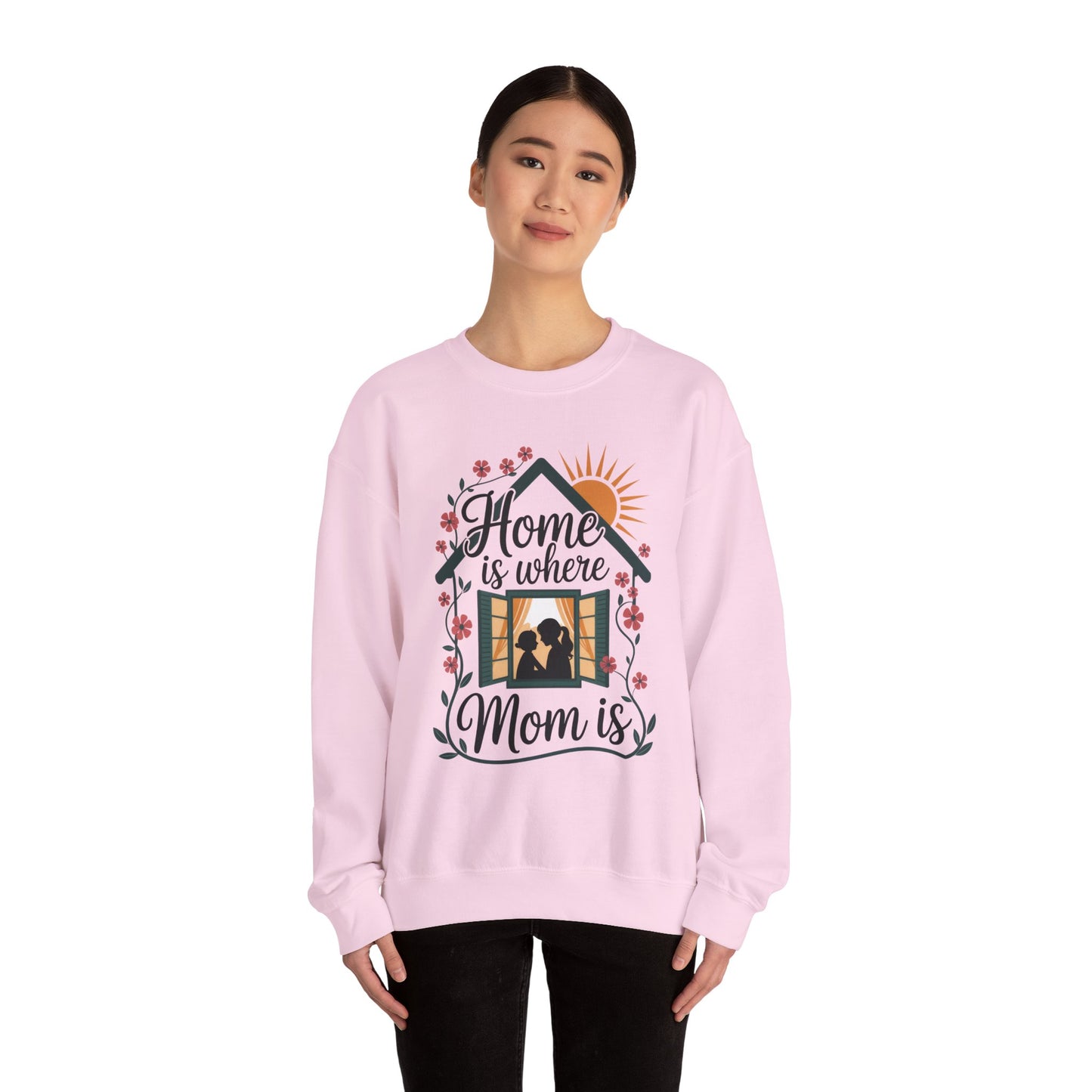 Home Is Where Mom Is Sweatshirt, Mother's Day Cotton Sweatshirt, Cute Family Gift for Mom, Sentimental Mom Gift, mother's day Gift