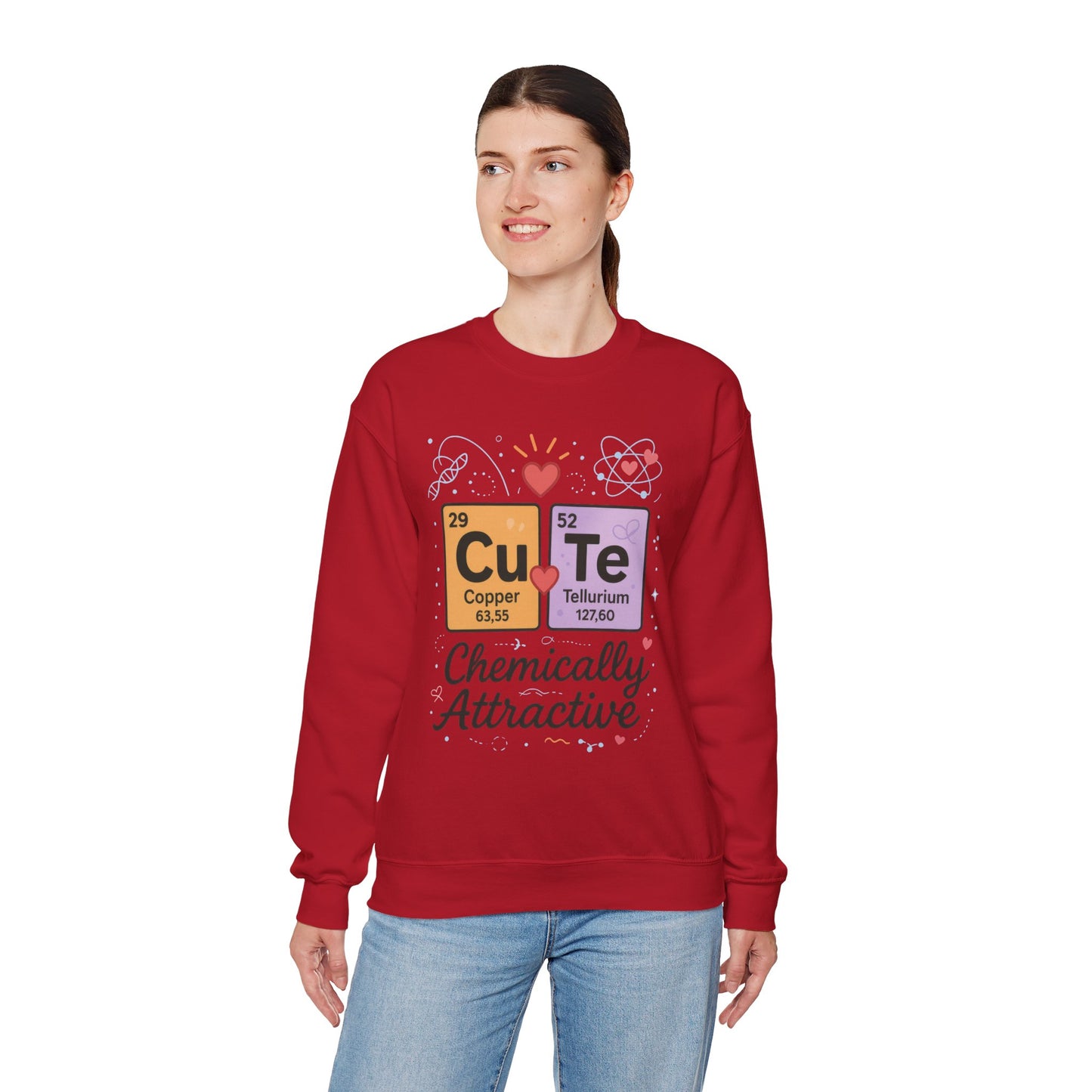 Cute Chemistry Sweatshirt for Women, Periodic Table Sweatshirt, Chemistry Gift for Her, Gift for Science Lovers, Valentine's Day Sweatshirt