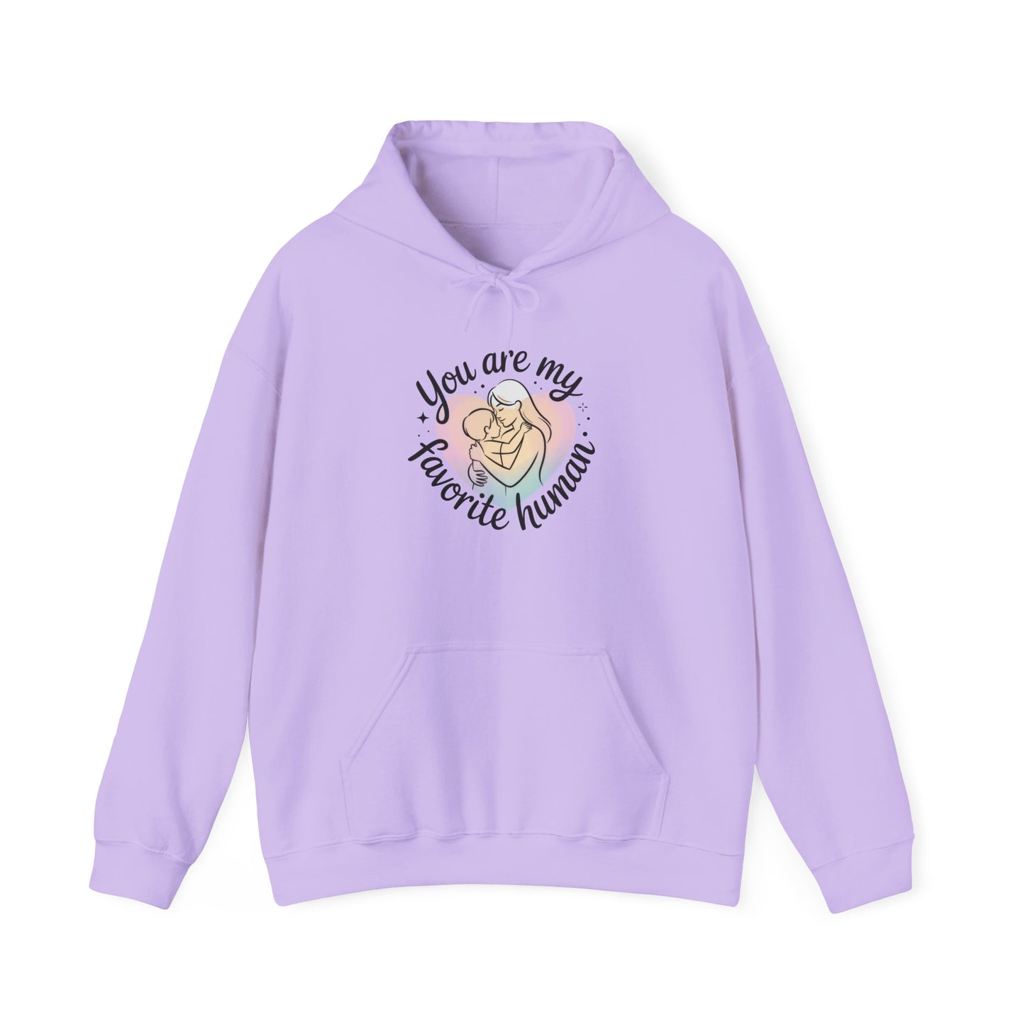 You Are My Favorite Human Hoodie, Cute Mom and Baby Pastel Design, Mothers Day Hooded Sweatshirt Gift