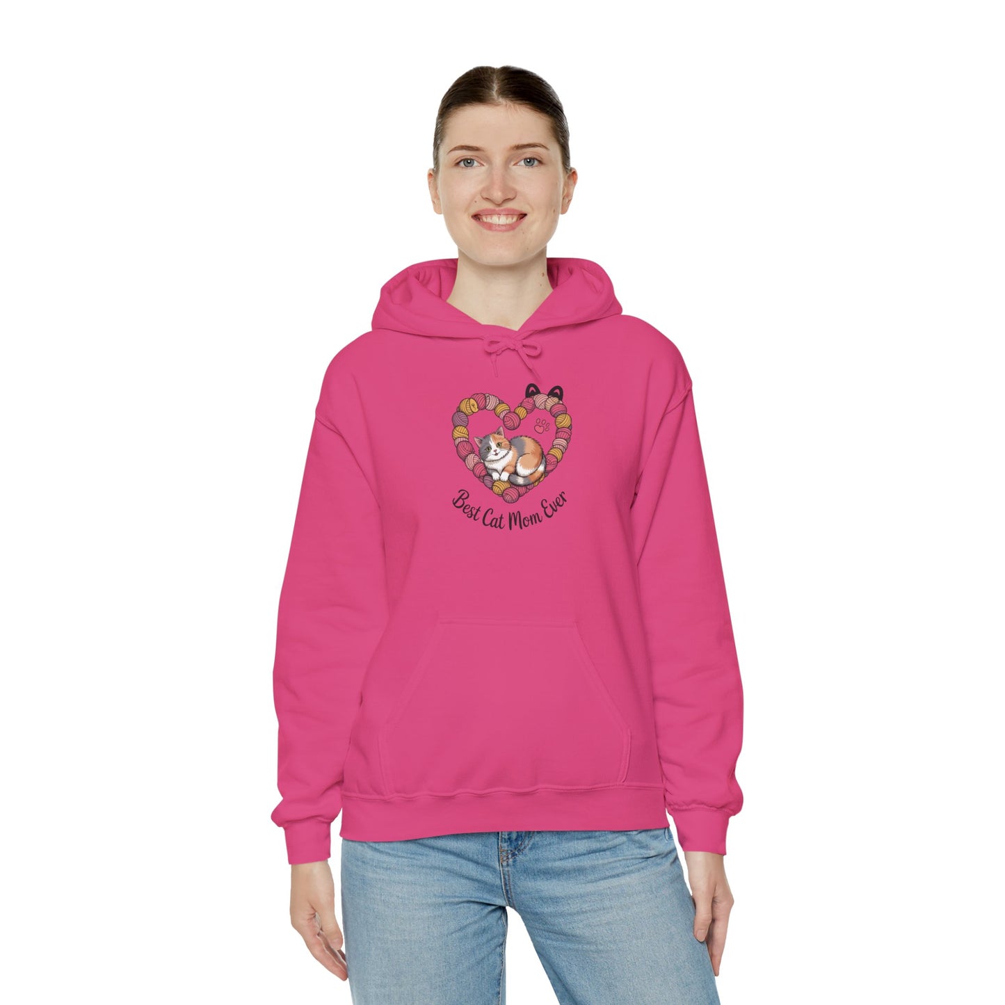 Best Cat Mom Ever Hoodie, Cozy Sweatshirt for Cat Lovers, Gift for Cat Moms, Feline Themed Apparel, Pet Lover Hoodie, Mother's Day Gift