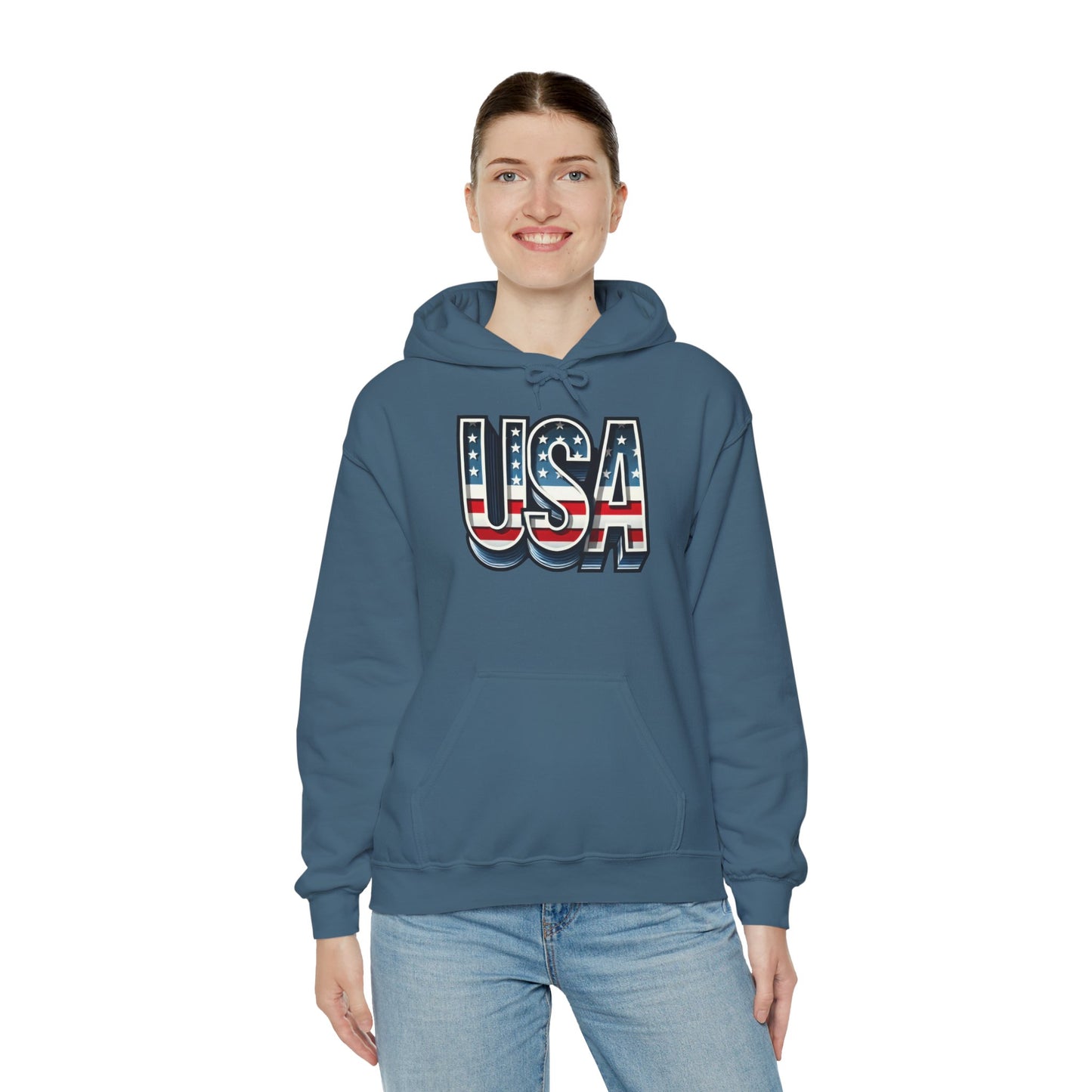 USA Flag Unisex Hoodie, Patriotic Sweatshirt, Independence Day Gift, American Pride Apparel, Casual Layering