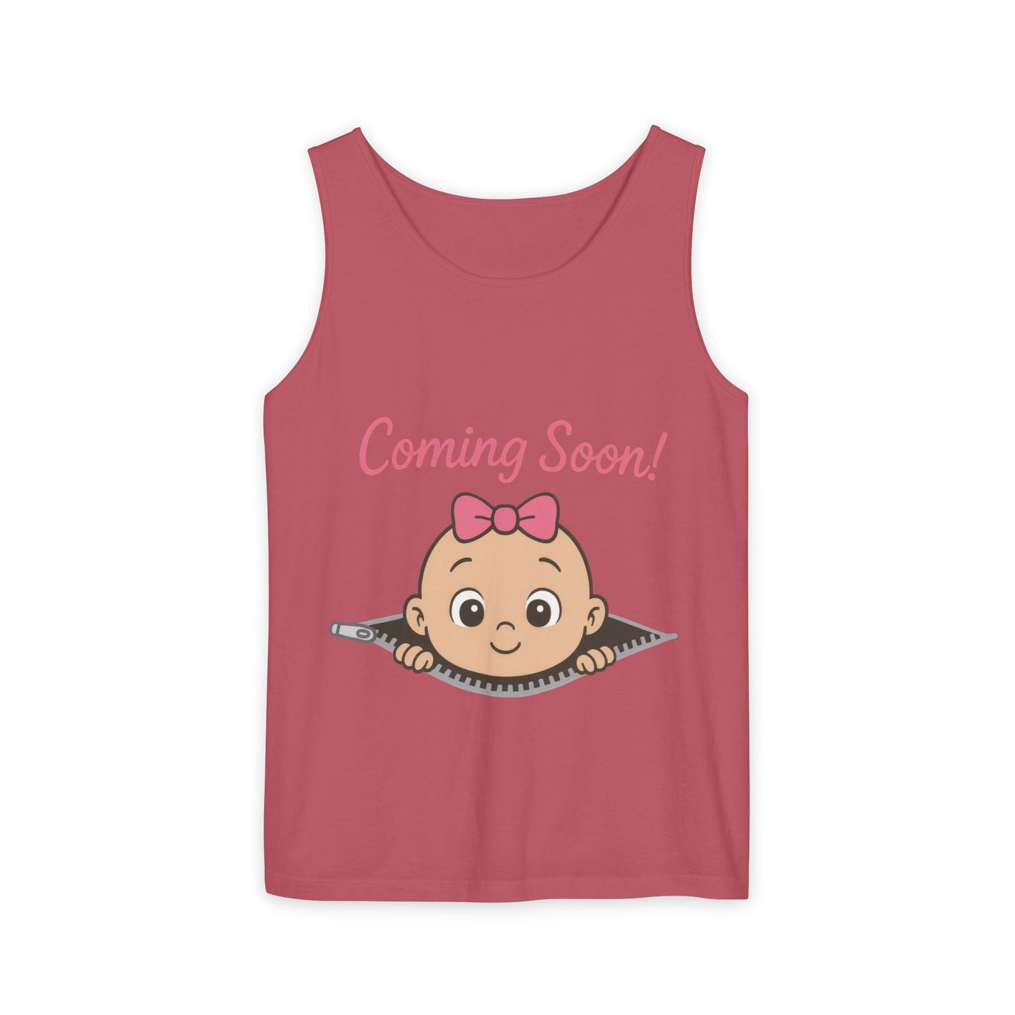 Coming Soon Maternity Tank Top, Cute Baby Girl Pregnancy Announcement Shirt, Expecting Mom Gift, Gender Reveal Tee, Baby Shower Gift
