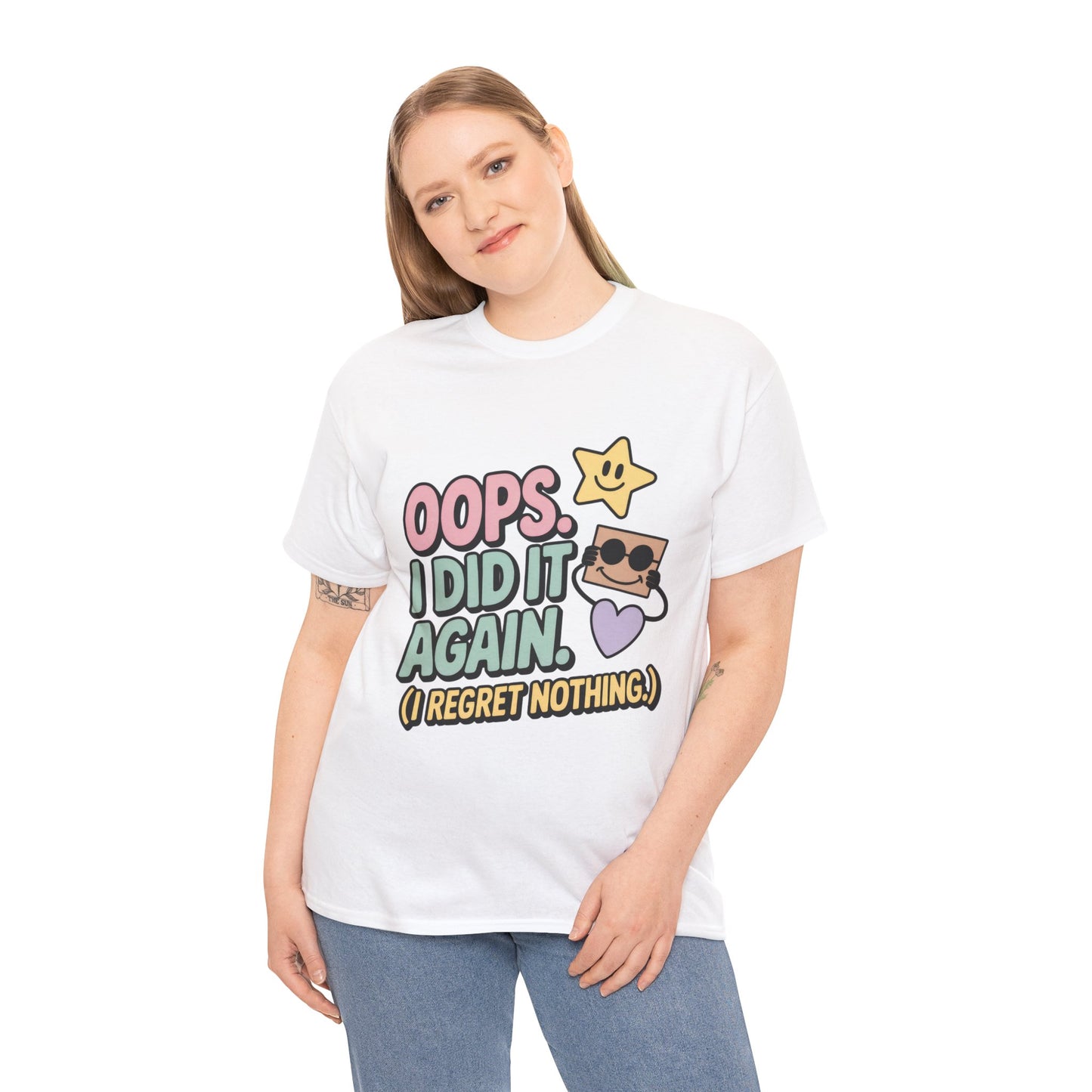 Retro Graphic Tee, Oops I Did It Again Shirt, Funny Women's T-shirt, Casual Statement Wear, Positive Message Women's T-Shirt