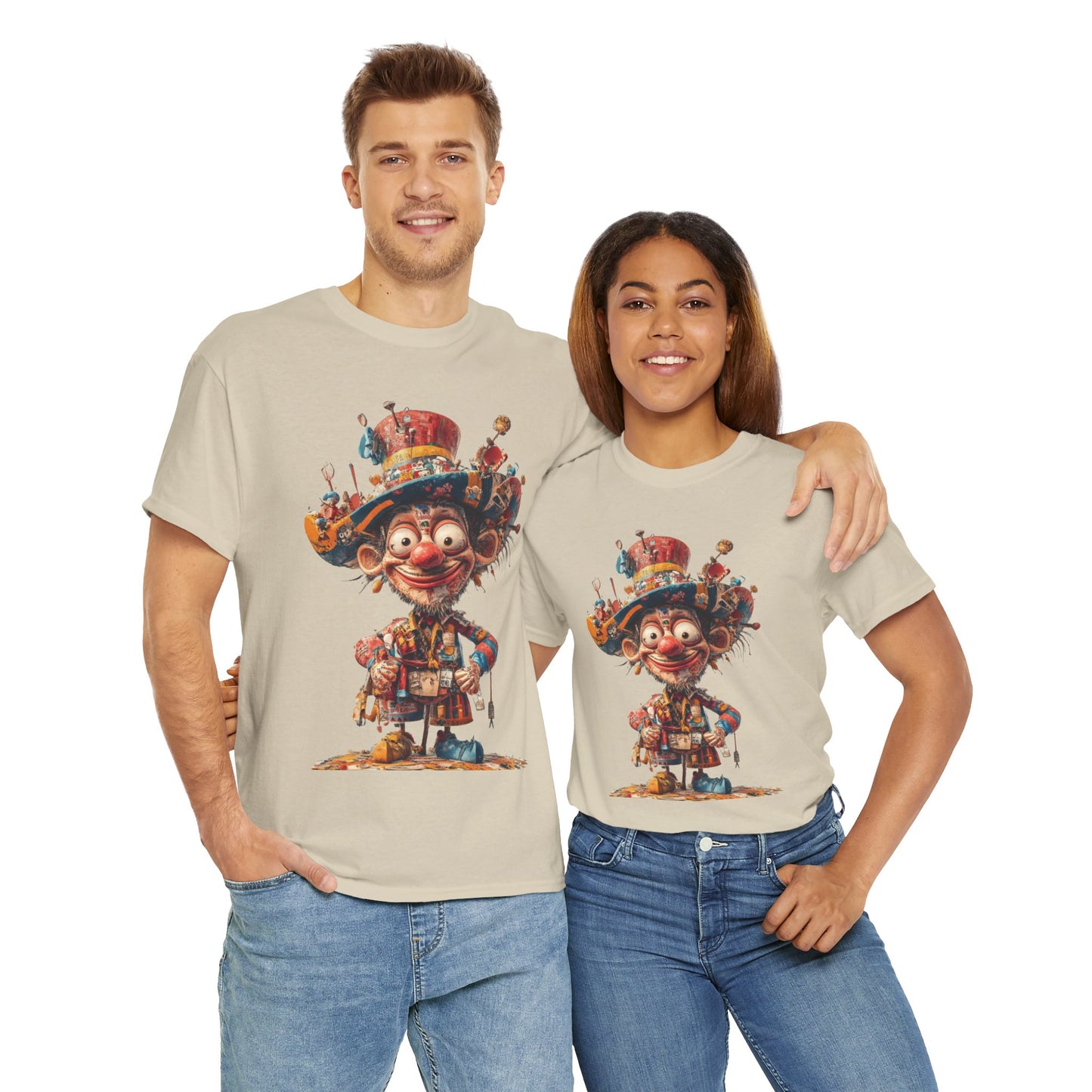 Colorful Clown T-Shirt, Funny Circus Character Graphic Tee, Whimsical Comic Style Shirt for Humor Lovers, Comedy Tee