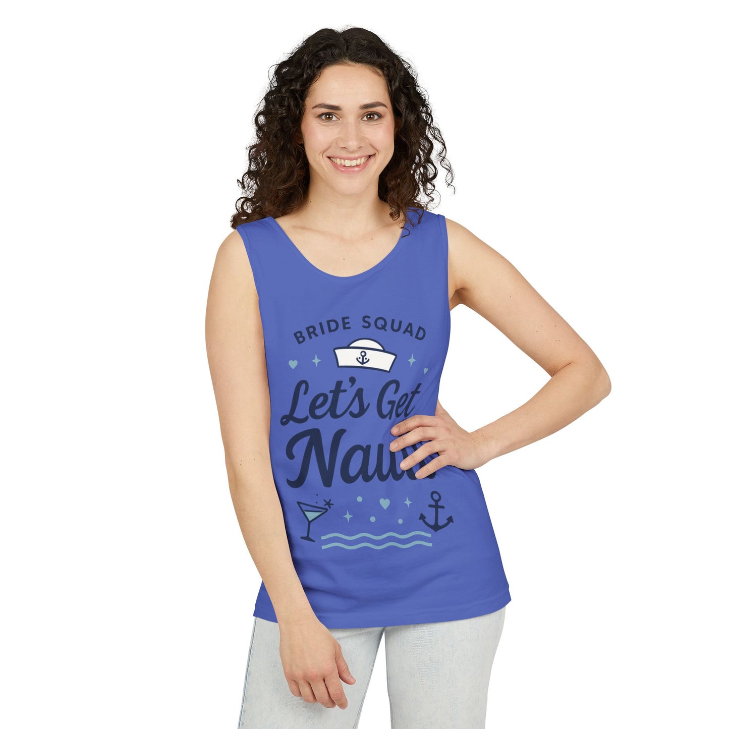 Lets Get Nauti Tank Top, Nautical Bachelorette Party Tee, Bride Squad Gift, Bridesmaid Hen Party Top, Fun Nautical Wedding Shirt