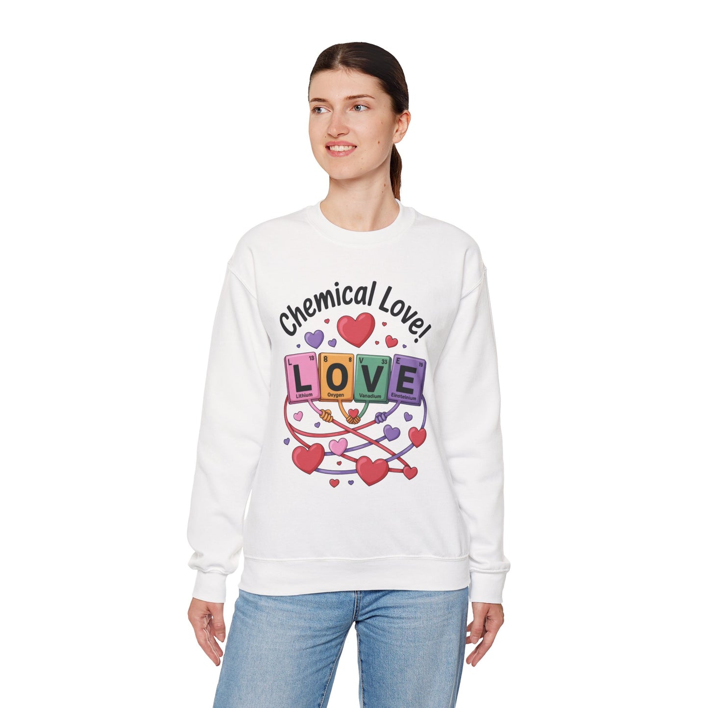 Chemical Love Women's Sweatshirt, Womens Crewneck, Cute Sweatshirt Gift, Valentines Day Pullover, Science Lovers Apparel, Relationship Humor