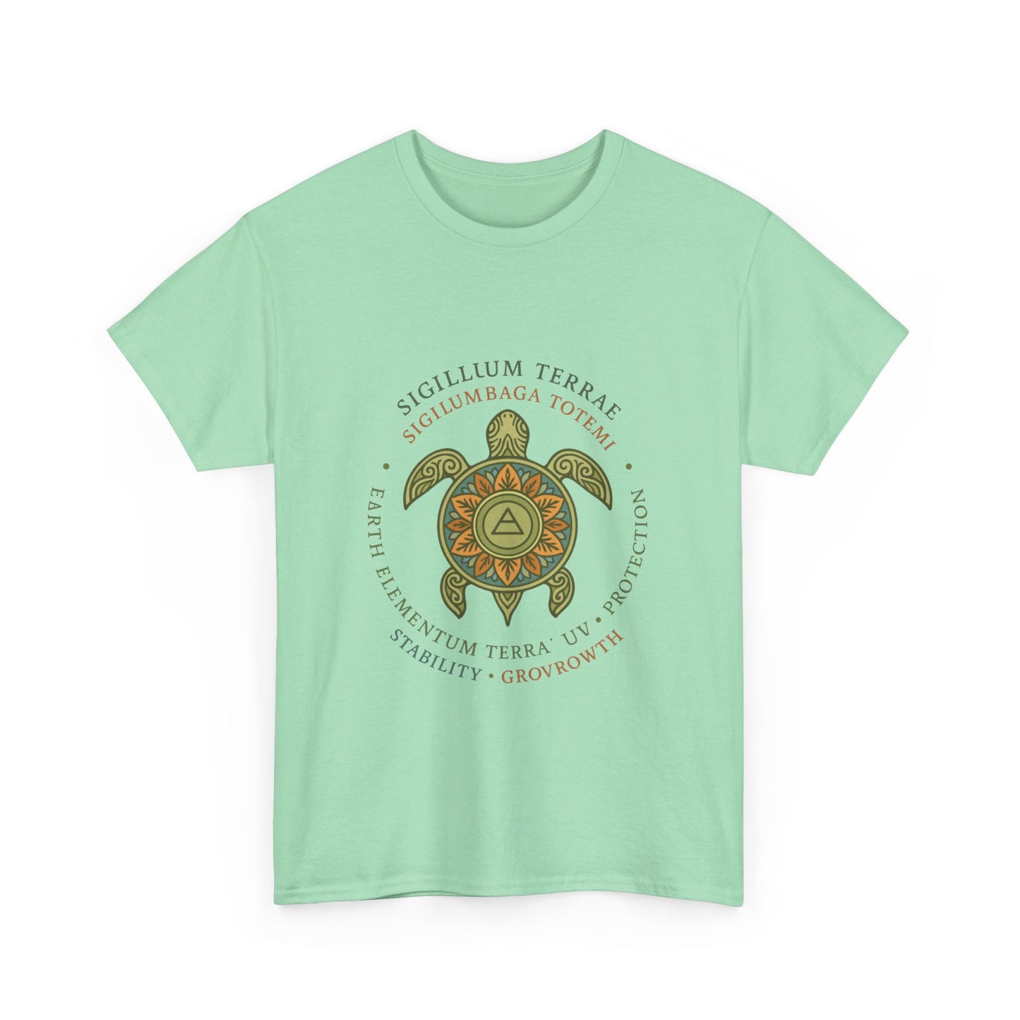 Earth Totem Turtle Unisex T-Shirt, Sigillum Terrae Symbol, Elemental Growth Unisex Tee, Spiritual UV Protection Shirt, Nature Symbol Gift