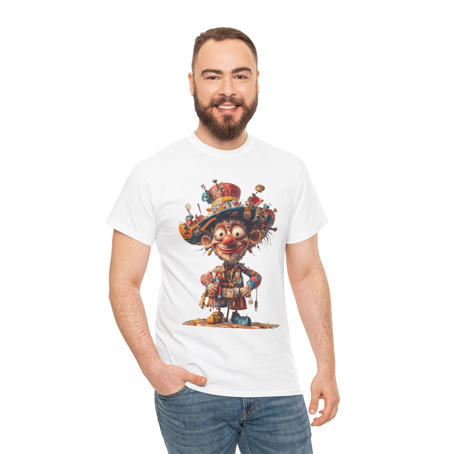 Colorful Clown T-Shirt, Funny Circus Character Graphic Tee, Whimsical Comic Style Shirt for Humor Lovers, Comedy Tee