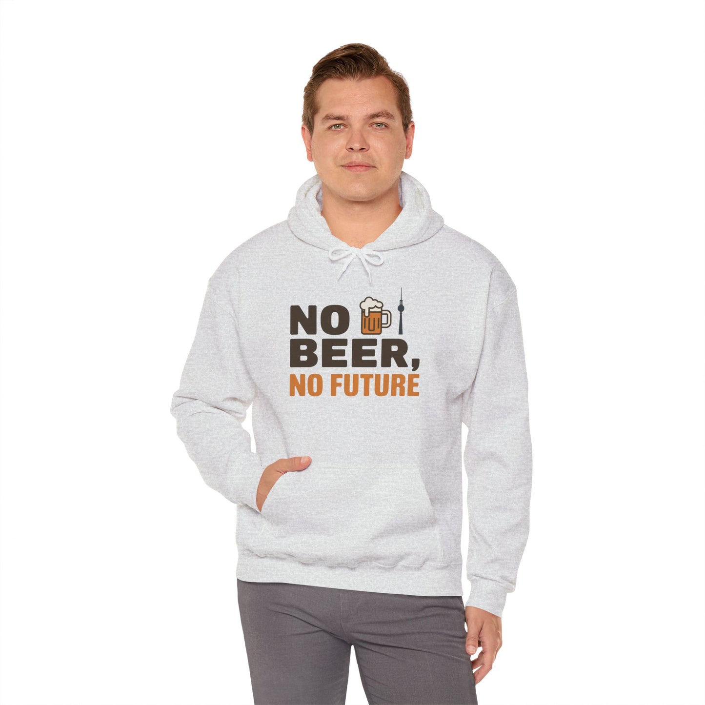 Mens Heavy Blend™ Hooded Sweatshirt, No Beer No Future Funny Beer Hoodie for Men