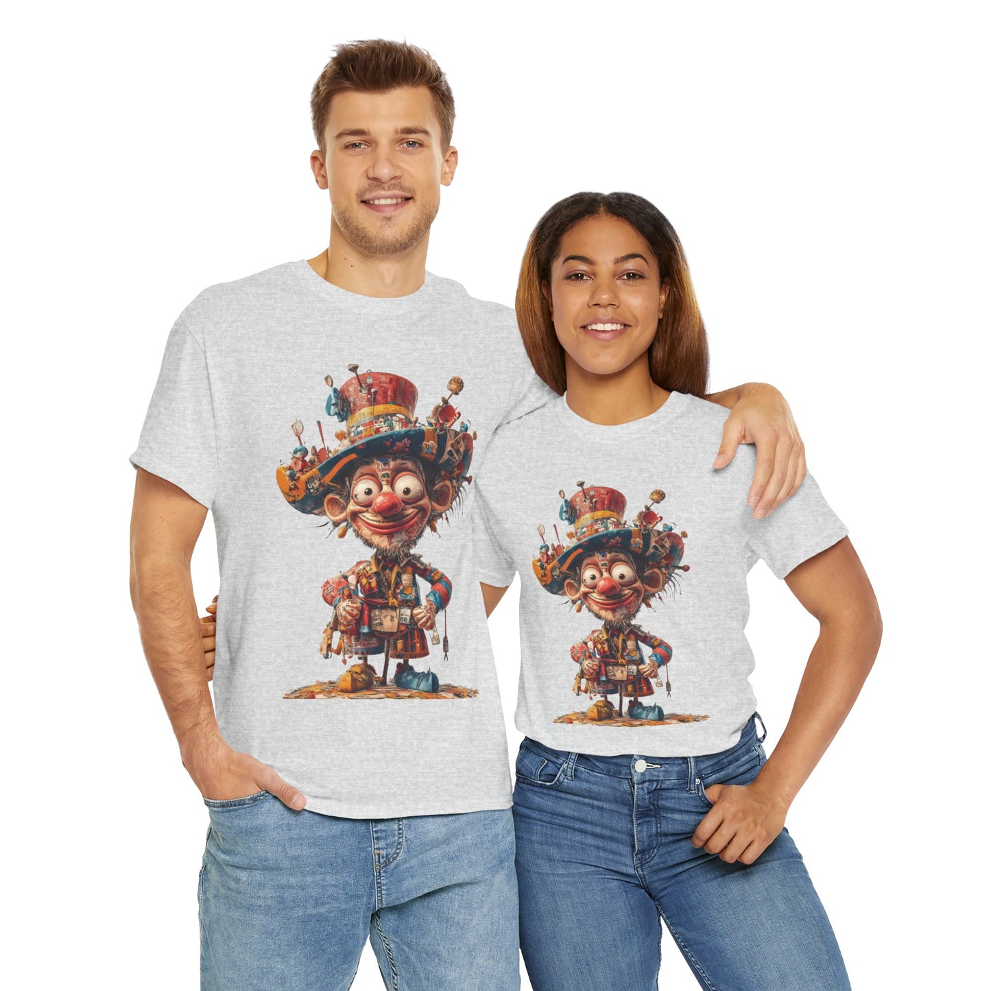 Colorful Clown T-Shirt, Funny Circus Character Graphic Tee, Whimsical Comic Style Shirt for Humor Lovers, Comedy Tee