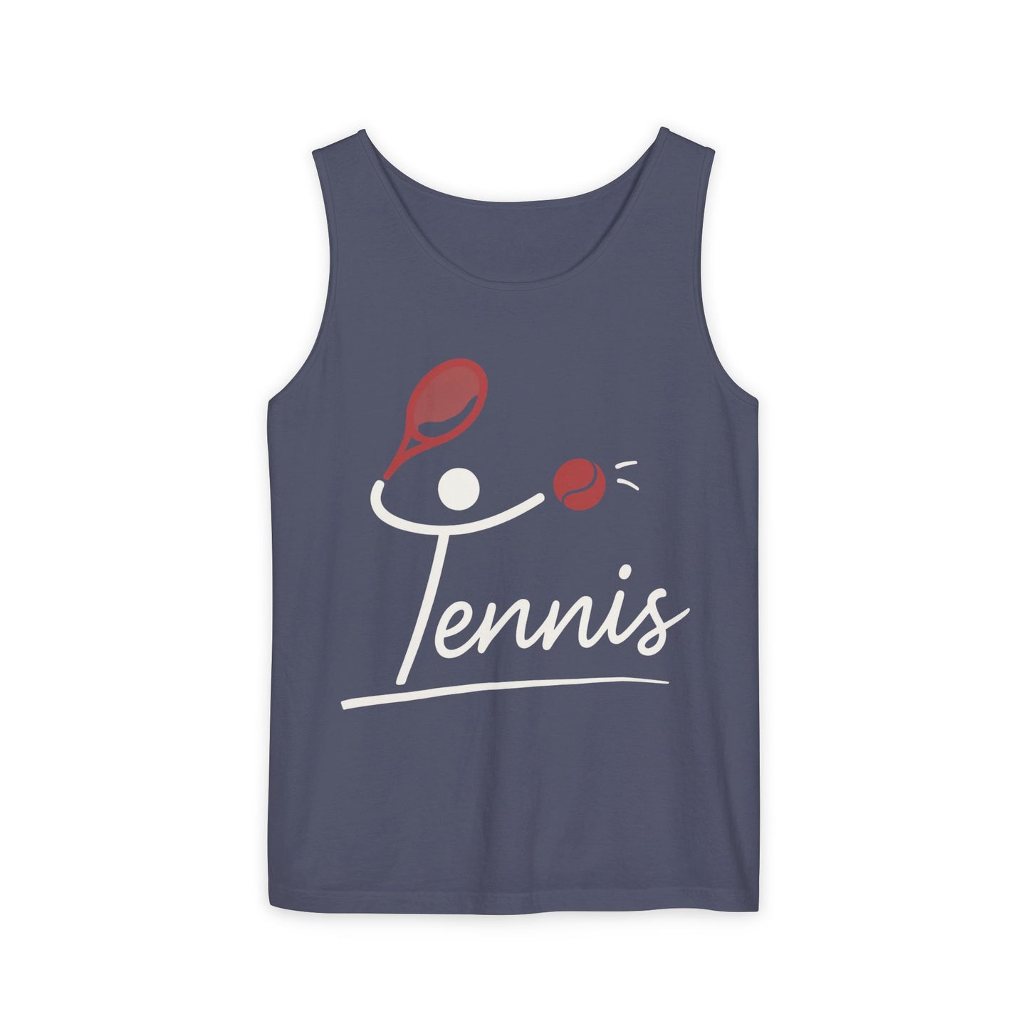Womens Garment-Dyed Tank Top, Womens Tennis Tank Top, Cute Sports Graphic Top, Workout Gym Activewear Shirt