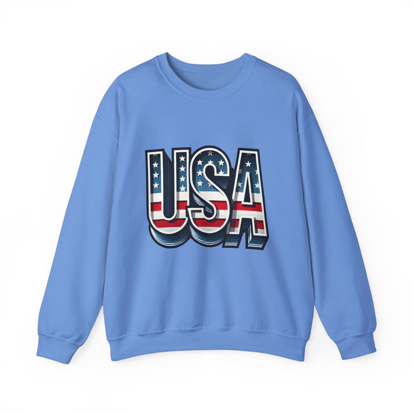 USA Patriotic Crewneck Sweatshirt for All Seasons, Cozy Sweatshirt for Independence Day, Casual Wear, Gift for Friends and Family