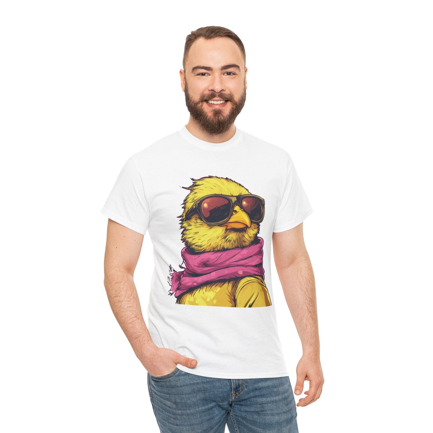 Chic Cool Chick T-Shirt, Unisex Heavy Tee, Funny Animal Tee, Trend Chick Graphic T-Shirt Gift