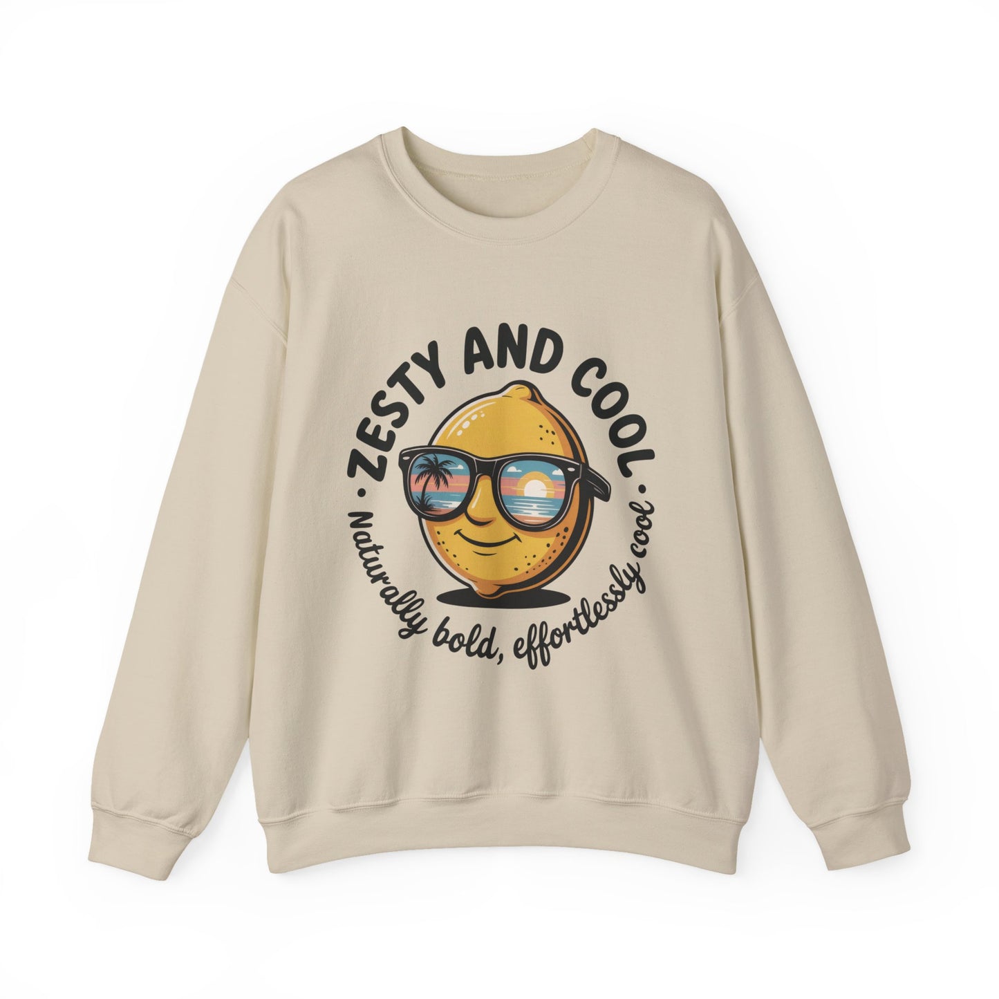 Zesty Lemon Mens Crewneck Sweatshirt - Fun Gift for Friends, Cool Casual Style, Summer Vibes, Mens Graphic Apparel, Perfect for Relaxing
