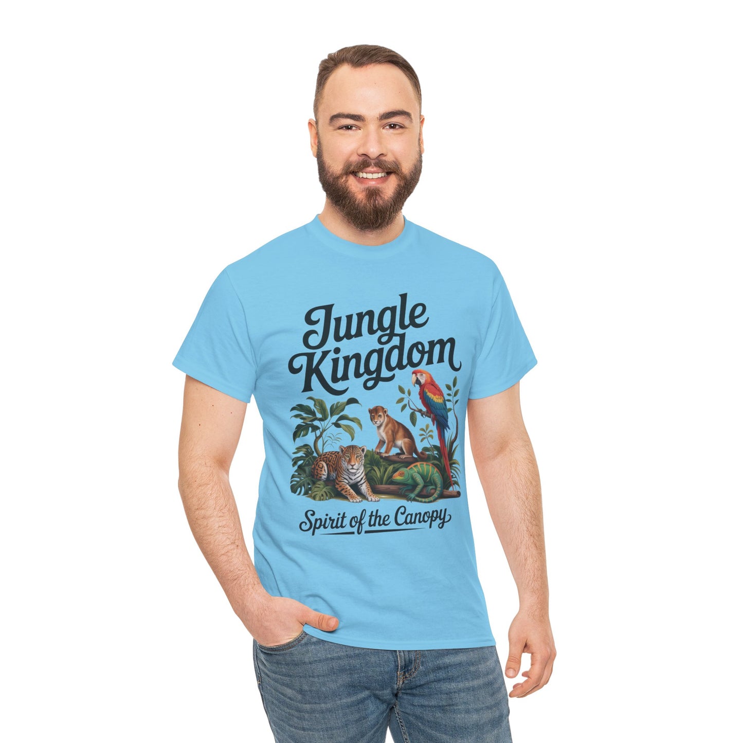 Mens Jungle Kingdom Tee - Nature Lover T-Shirt, Animal Graphic Tee, Eco-Friendly Gift, Summer Fashion, Adventure Outfit