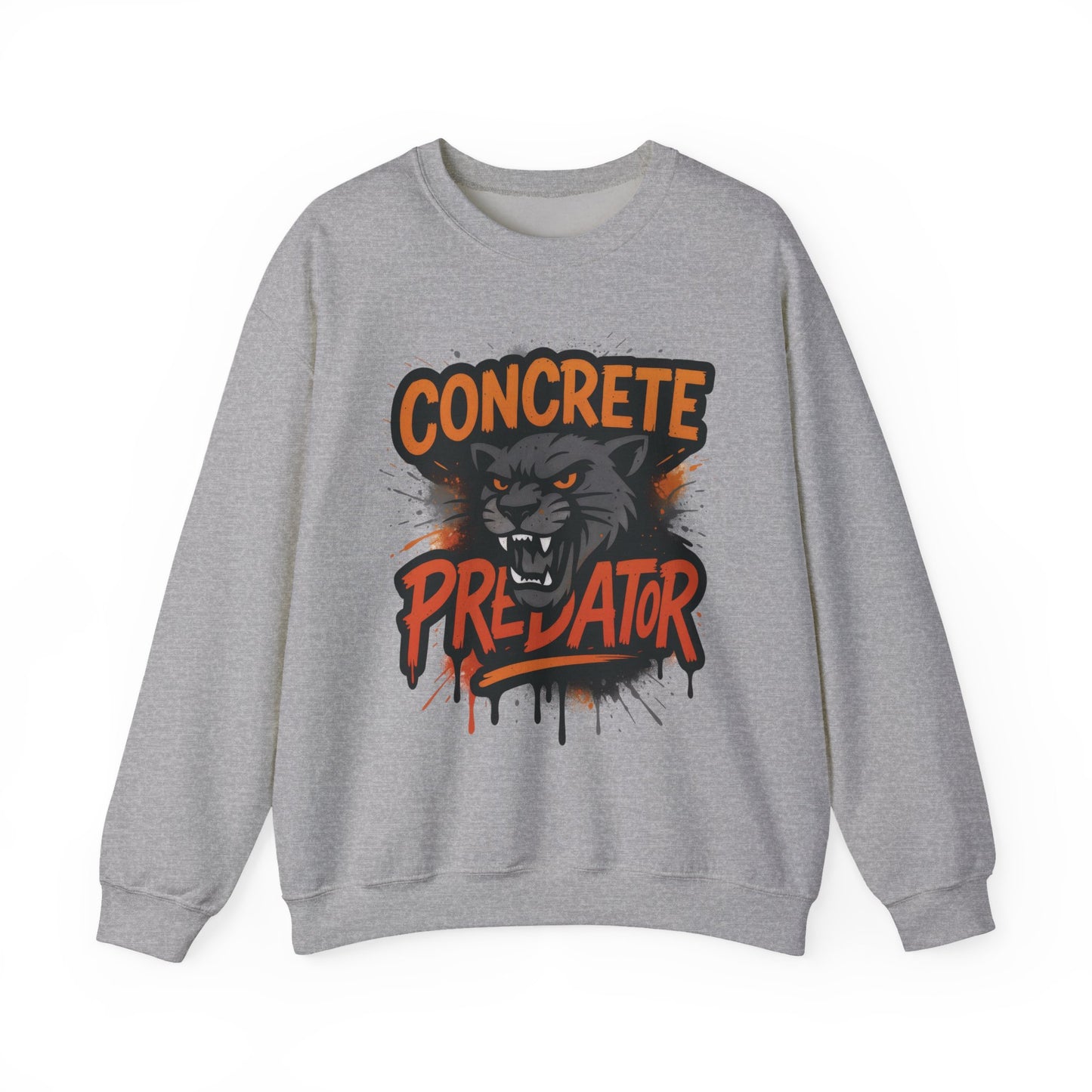 Men's Heavy Blend™ Crewneck Sweatshirt, Concrete Predator Mens Panther Crewneck Sweatshirt