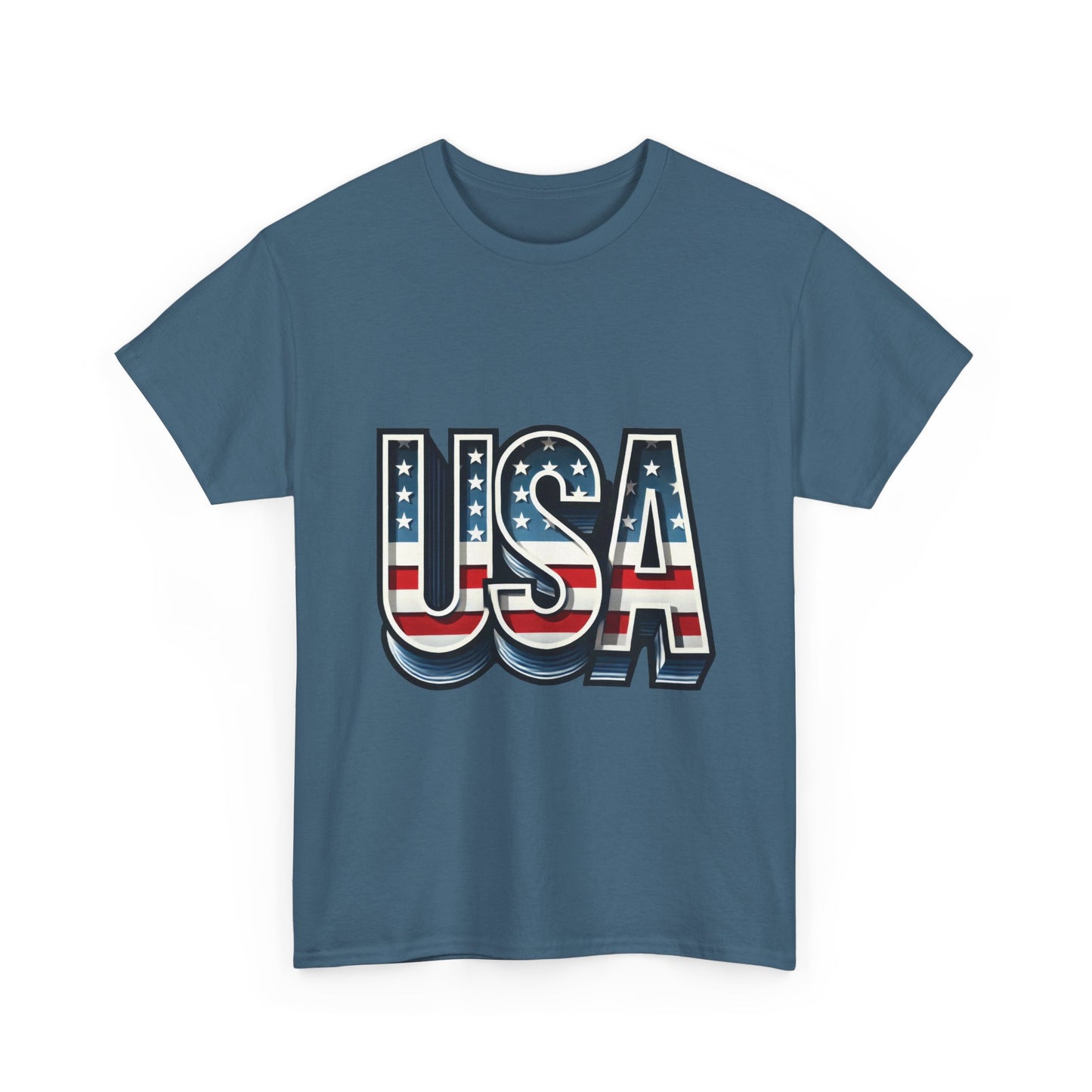 USA Patriotic Unisex Heavy Cotton Tee, American Pride Shirt, July 4th T-Shirt, Independence Day Apparel, Casual Summer Top