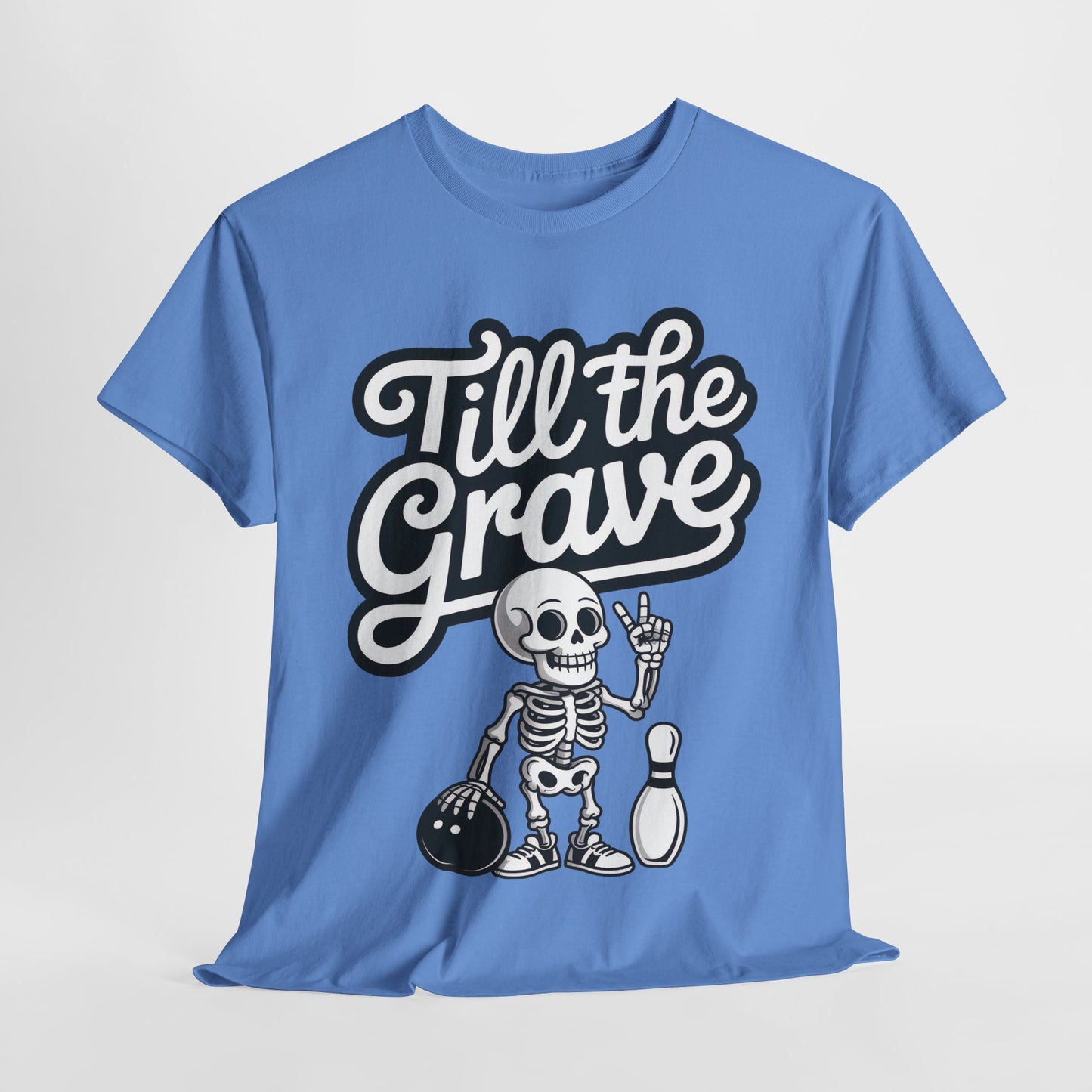 Funny Skeleton Bowling Womens Tee, Till the Grave, Funny Shirt, Halloween Gift, Skull Graphic, Casual Wear, Sporty Style