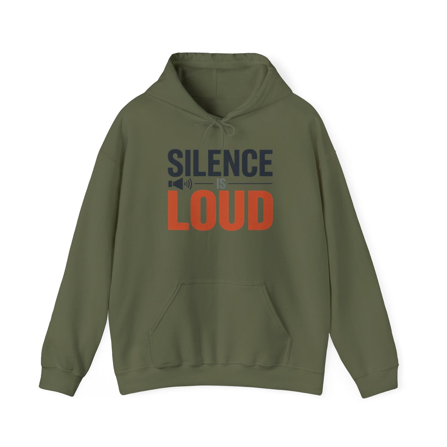 Mens Heavy Blend™ Hooded Sweatshirt, Silence Is Loud Graphic Motivational Mens Hoodie