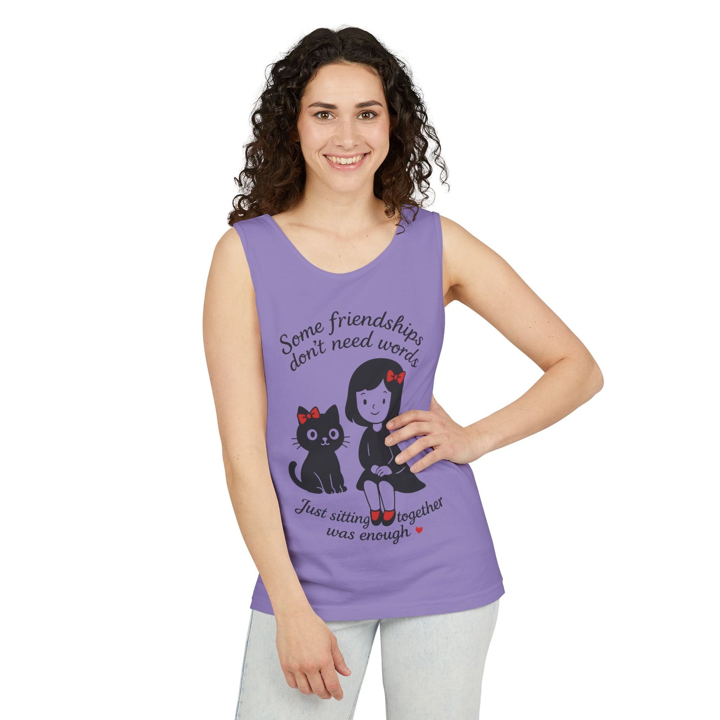 Friendship Tank Top, Cute Cat Lovers Gift, Womens Summer Apparel, Perfect for Casual Outings, Friendship Day, Cat Mom Tees
