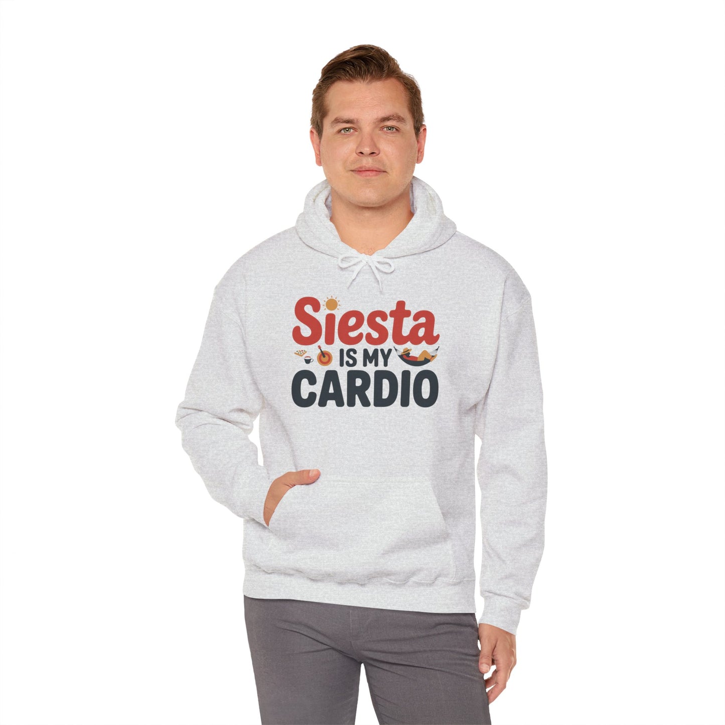 Mens Heavy Blend™ Hooded Sweatshirt, Siesta Is My Cardio Funny Mens Hoodie Spain Humor Gift