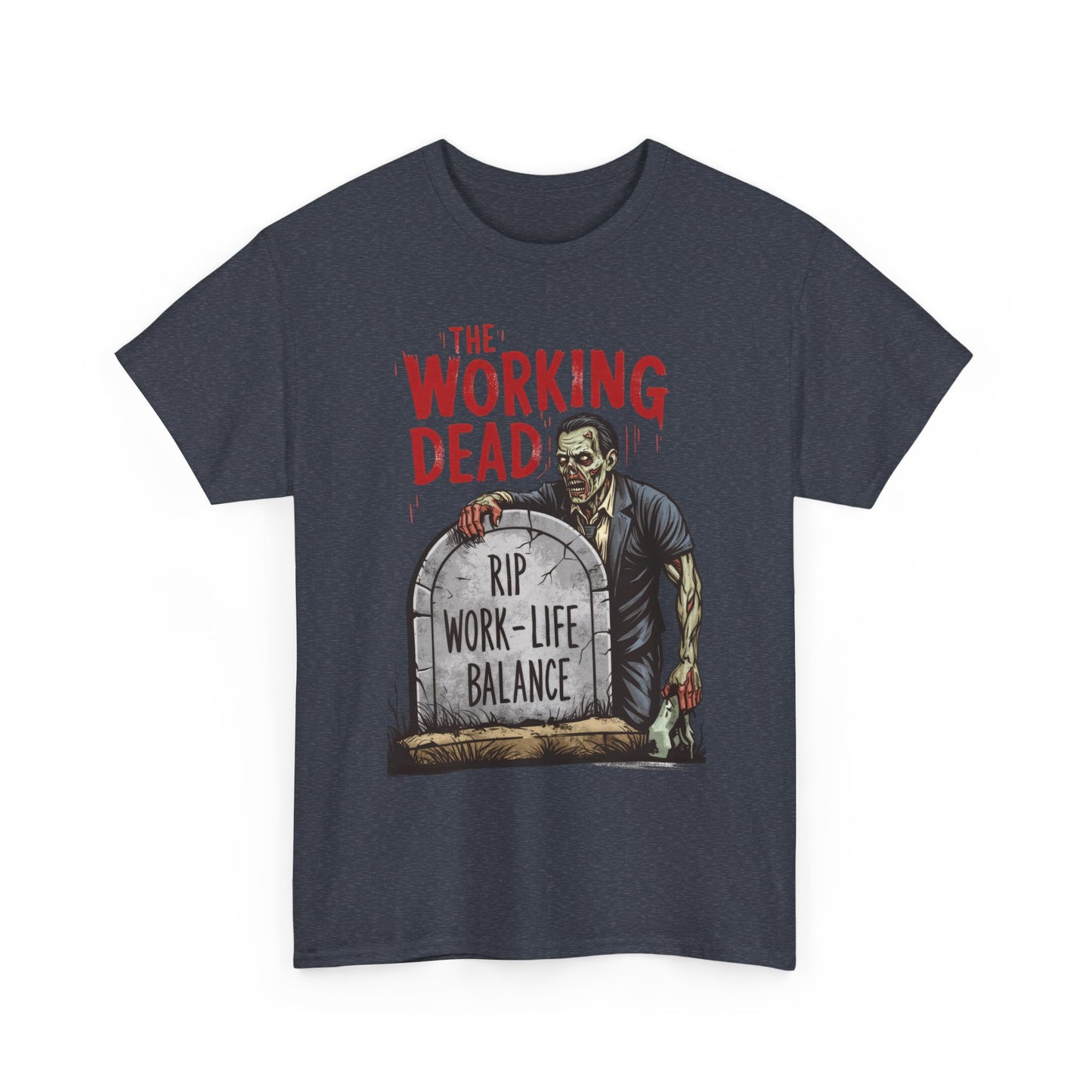 The Working Dead Shirt Men, Funny Work Life Balance Zombie Tee, RIP Work Shirt, Halloween Tee