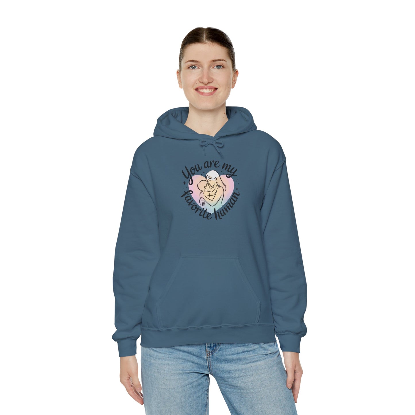 You Are My Favorite Human Hoodie, Cute Mom and Baby Pastel Design, Mothers Day Hooded Sweatshirt Gift