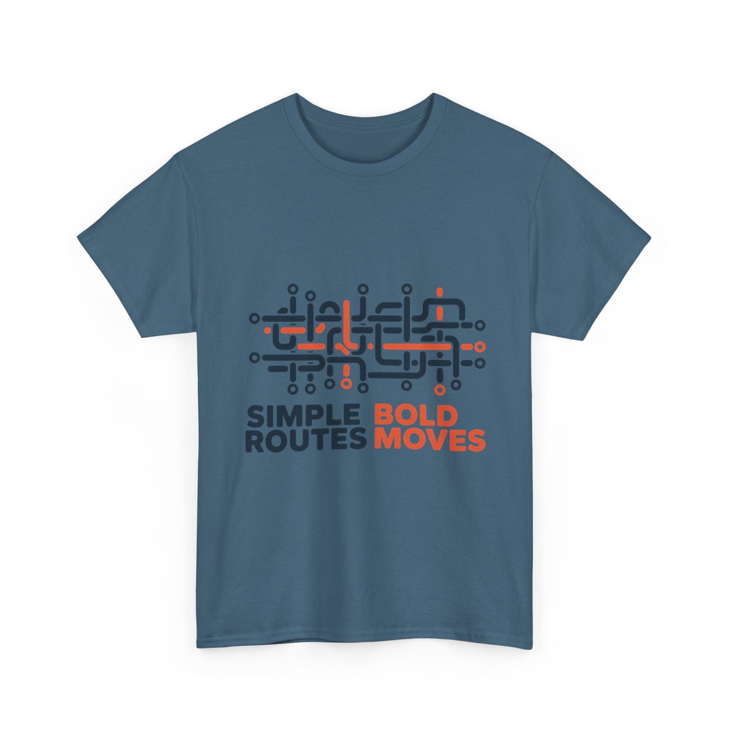 Simple Routes Bold Moves Mens T-Shirt, Minimal Urban Metro Map Graphic Tee