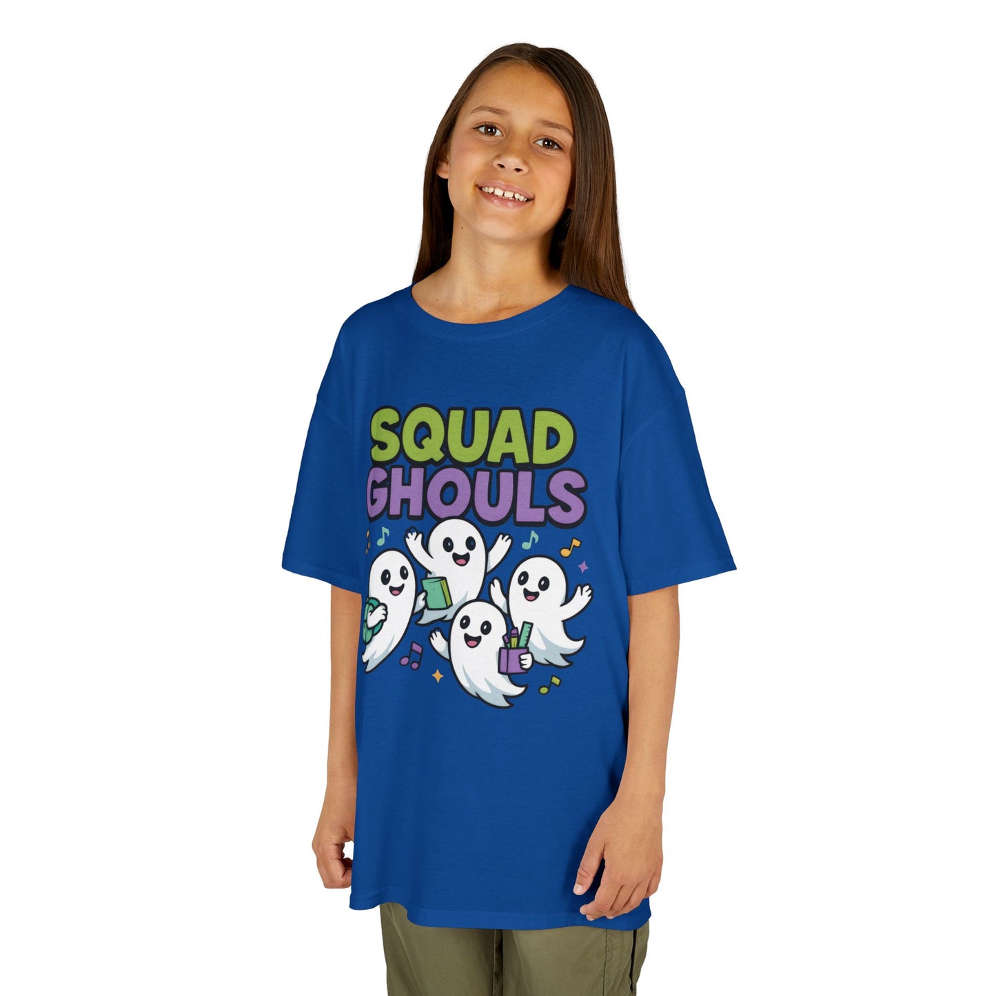 Kids Squad Ghouls T-Shirt, Cute Ghost Friends School Shirt, Halloween Back to School Tee for Boys & Girls