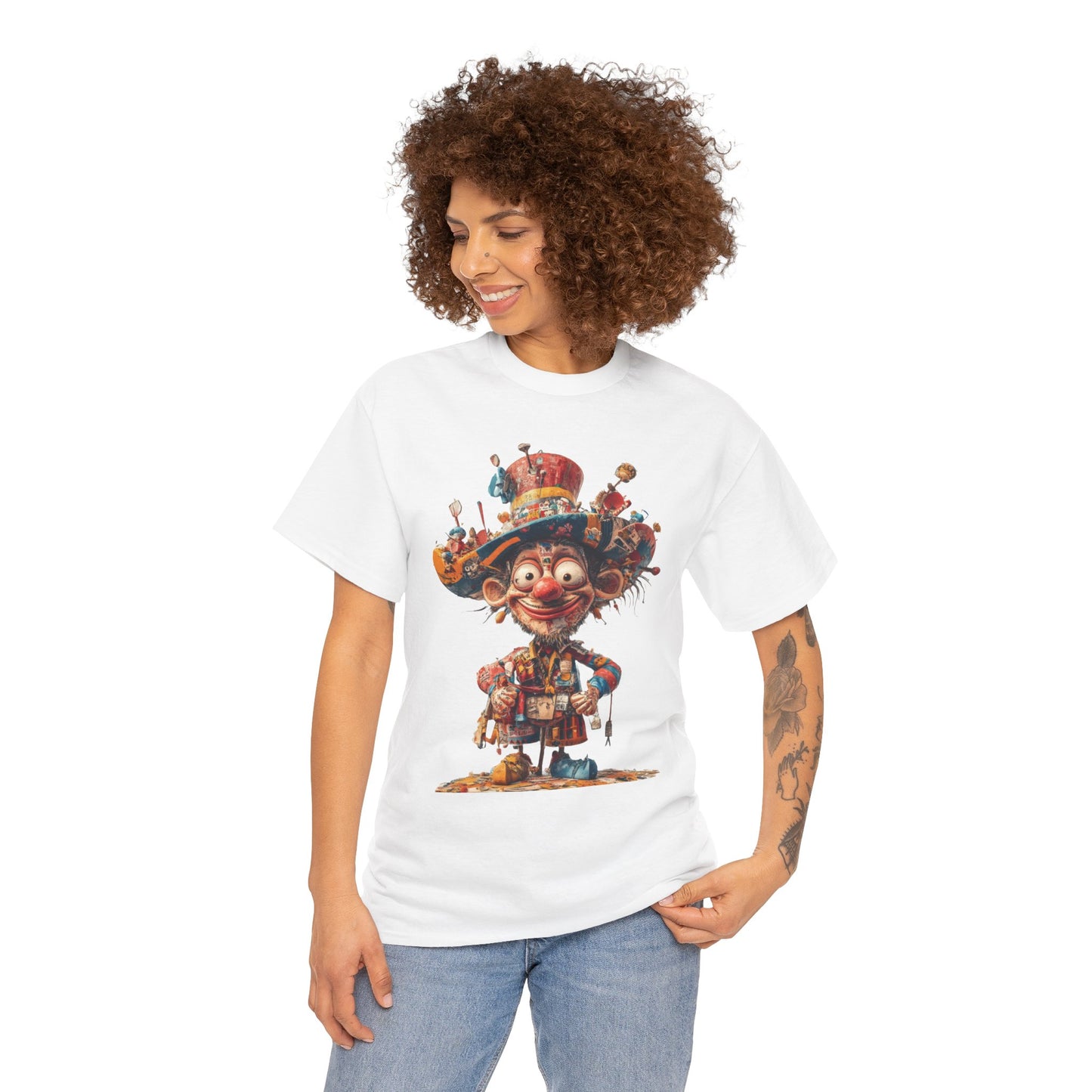 Colorful Clown T-Shirt, Funny Circus Character Graphic Tee, Whimsical Comic Style Shirt for Humor Lovers, Comedy Tee