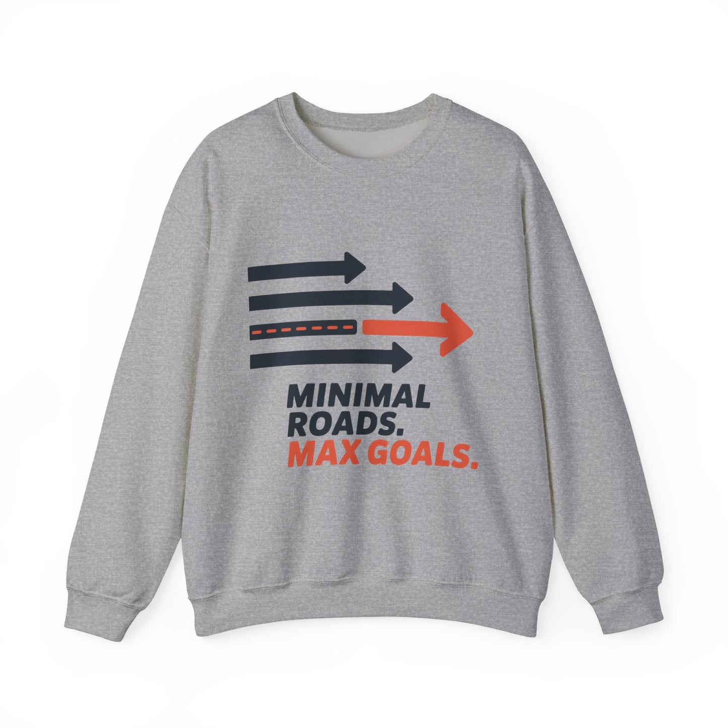 Mens Heavy Blend™ Crewneck Sweatshirt, Minimal Roads Max Goals Motivational Mens Sweatshirt