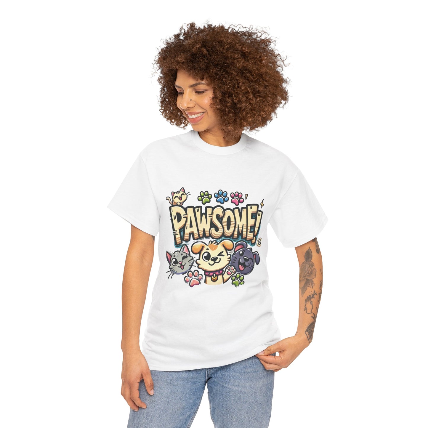 Pawsome Pets Unisex Heavy Cotton Tee, for Pet Lovers, Animal Enthusiasts, Gift for Animal Lovers, Cute Pet Shirt, Fun Animal Tee